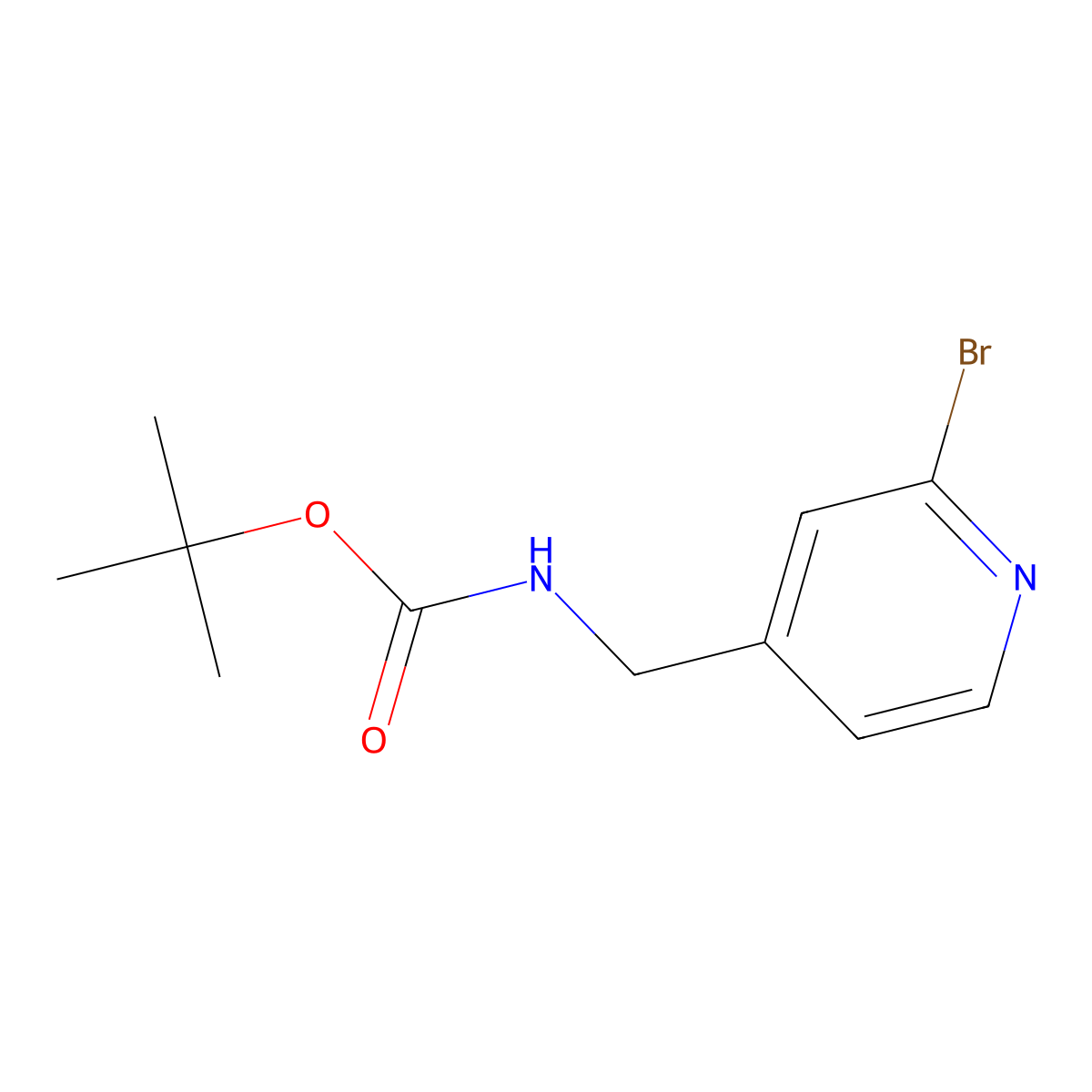 4-(N-Boc-aminomethyl)-2-bromopyridine molecular structure, CAS 1049025-21-9