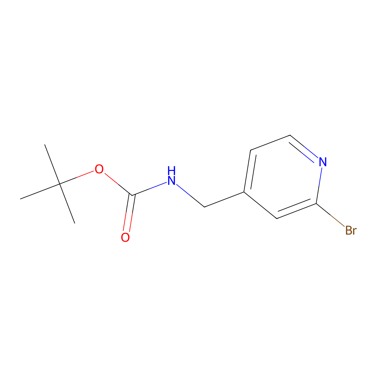 4-(N-Boc-aminomethyl)-2-bromopyridine molecular structure, CAS 1049025-21-9