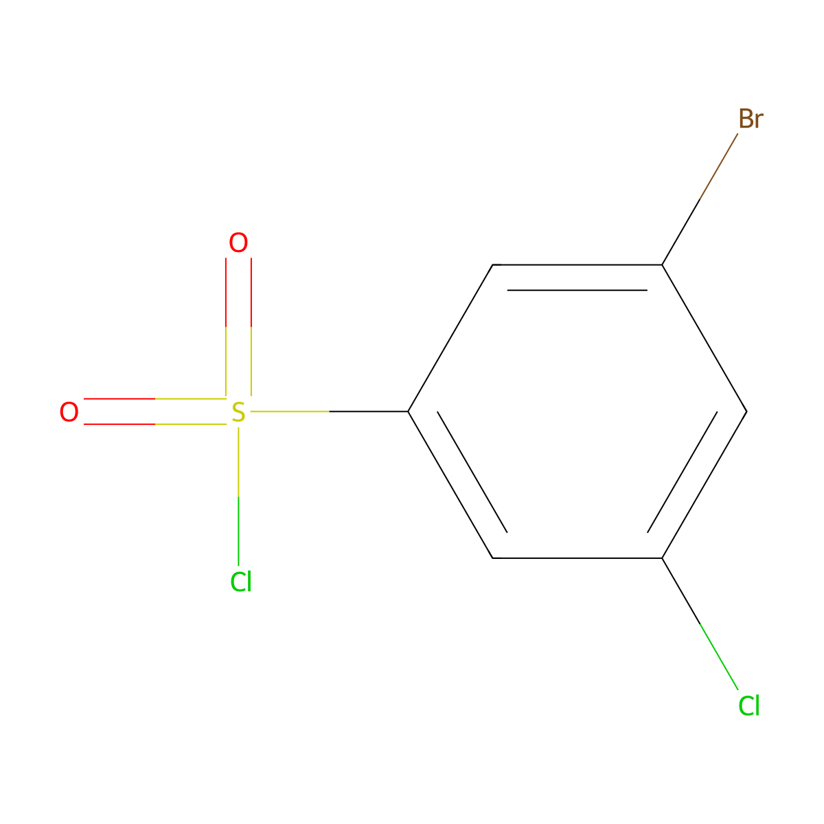 3-Bromo-5-chlorobenzene-1-sulfonyl chloride molecular structure, CAS 1049026-36-9