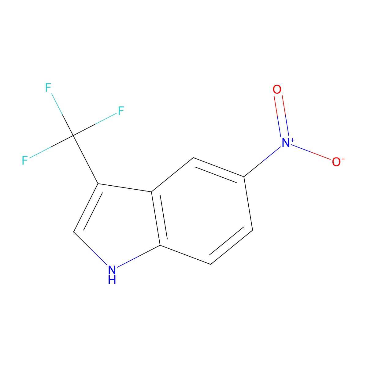 5-nitro-3-(trifluoromethyl)-1H-indole molecular structure, CAS 1049026-43-8