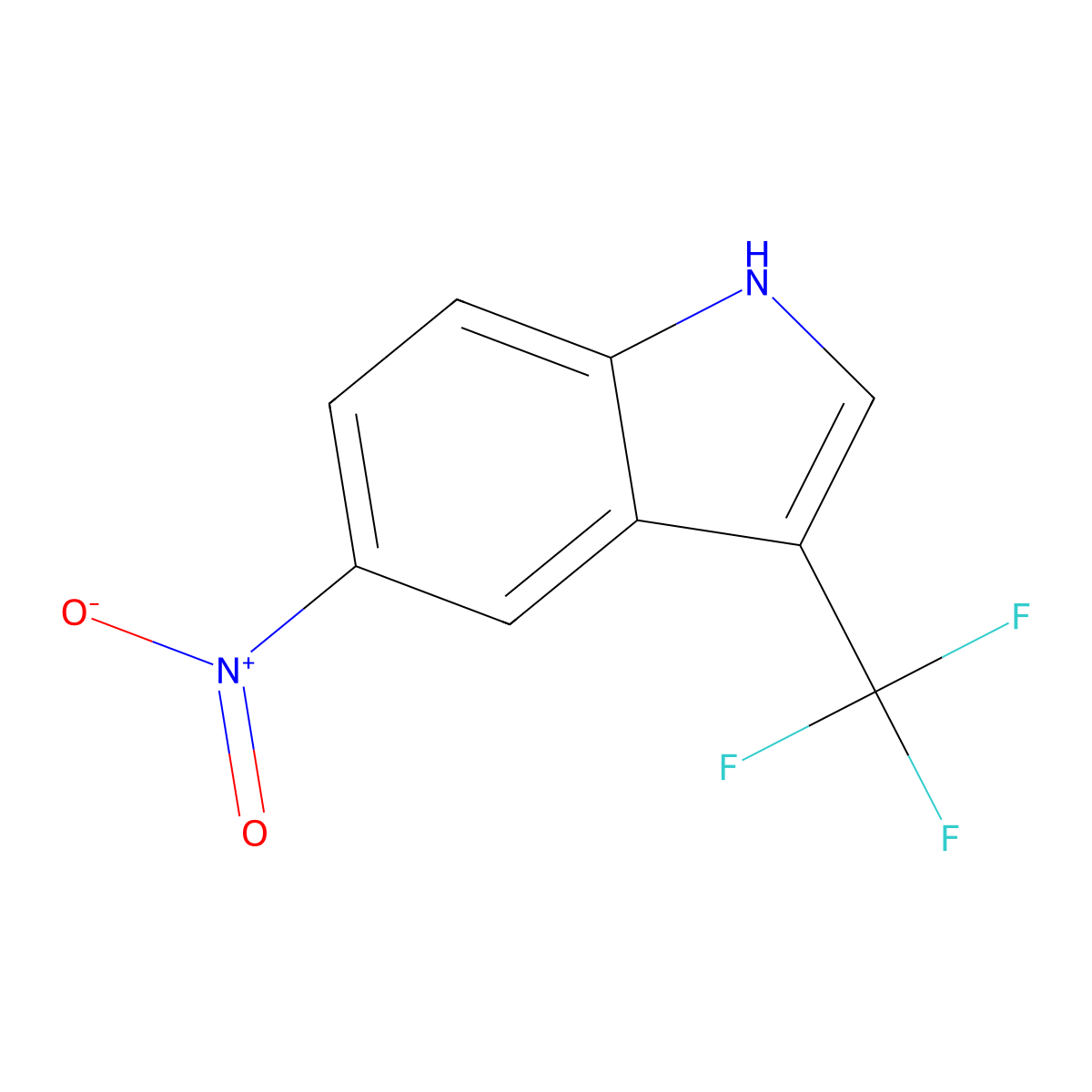5-nitro-3-(trifluoromethyl)-1H-indole molecular structure, CAS 1049026-43-8