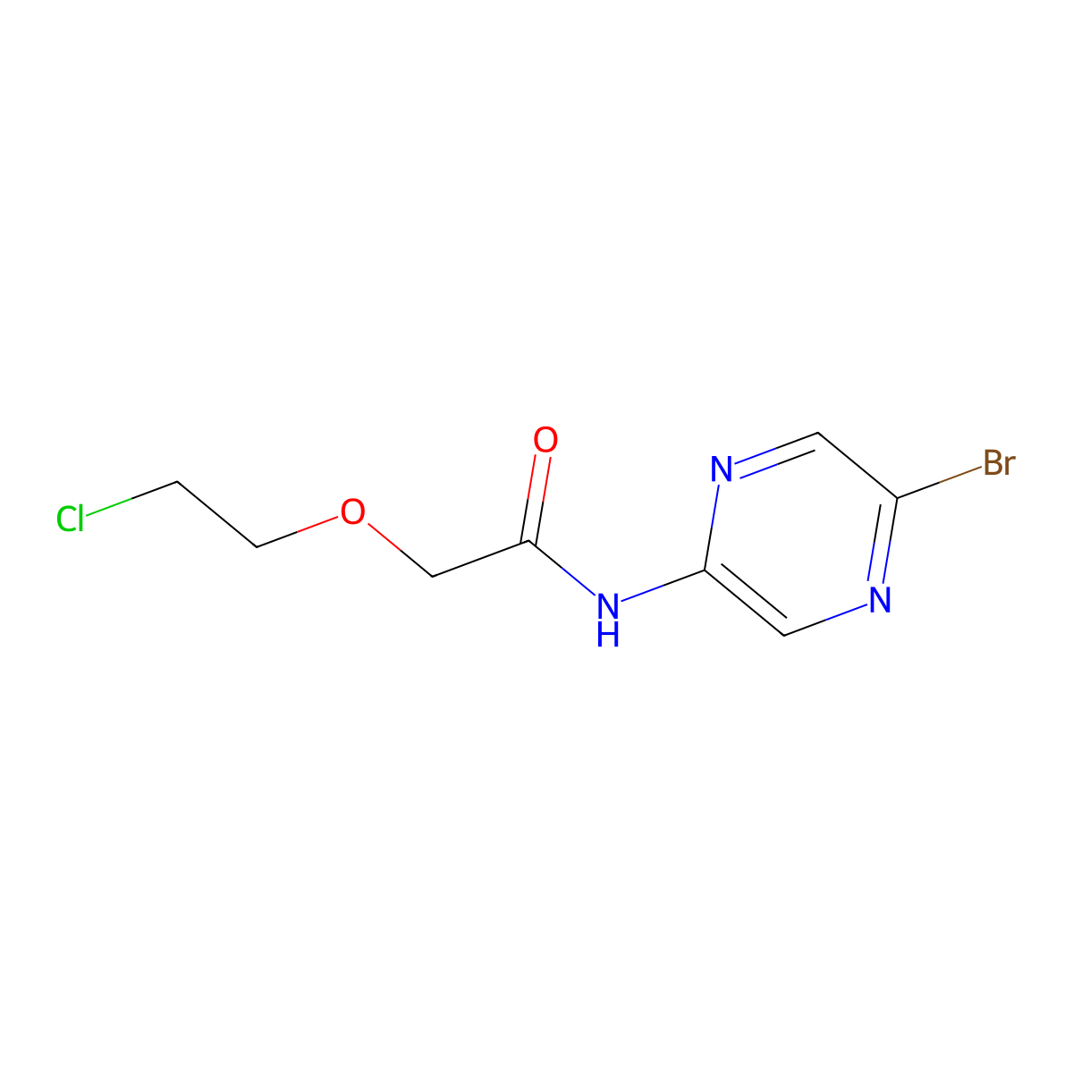 N-(5-bromo-pyrazin-2-yl)-2-(2-chloro-ethoxy)-acetamide molecular structure, CAS 1049026-44-9