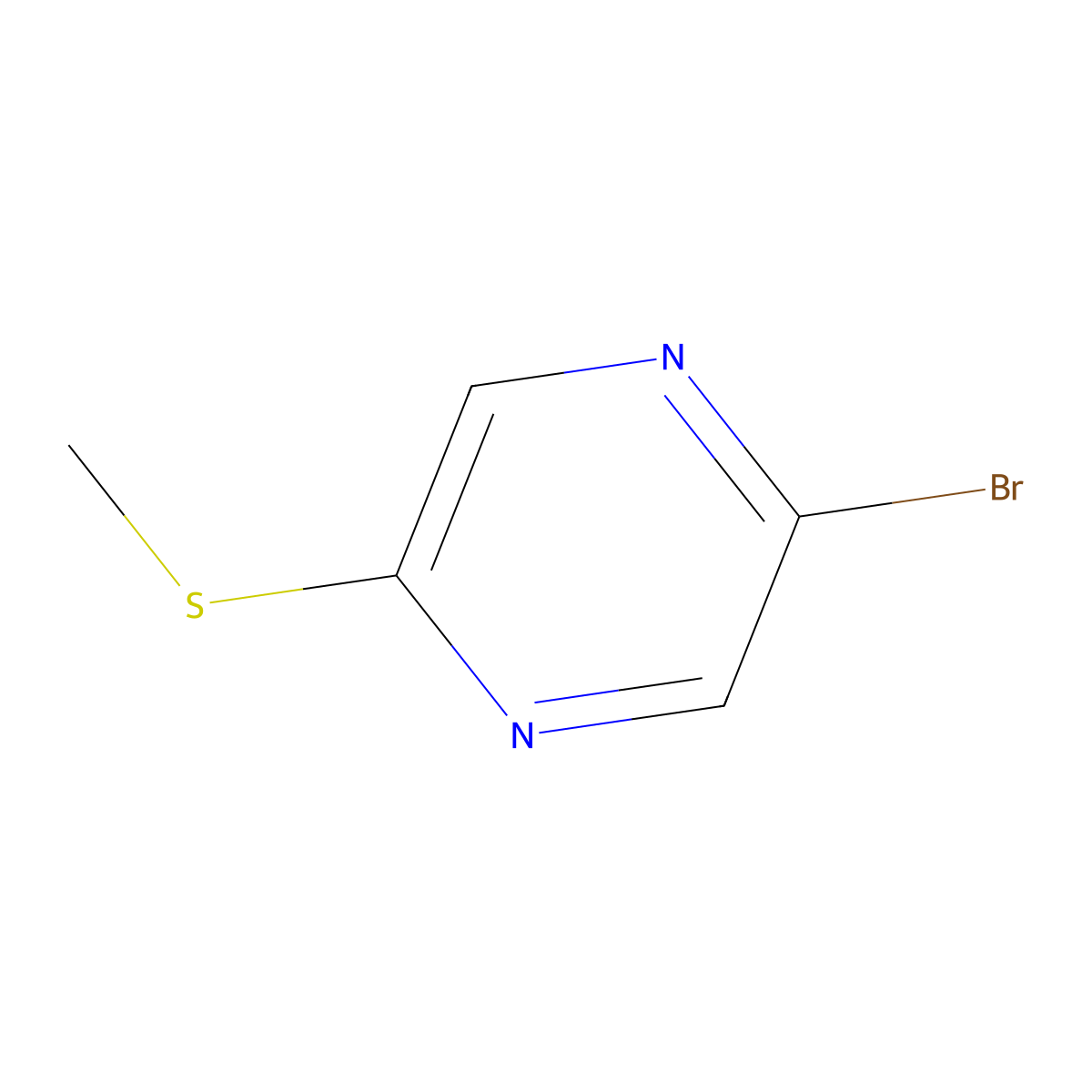 2-Bromo-5-(methylsulfanyl)pyrazine molecular structure, CAS 1049026-49-4