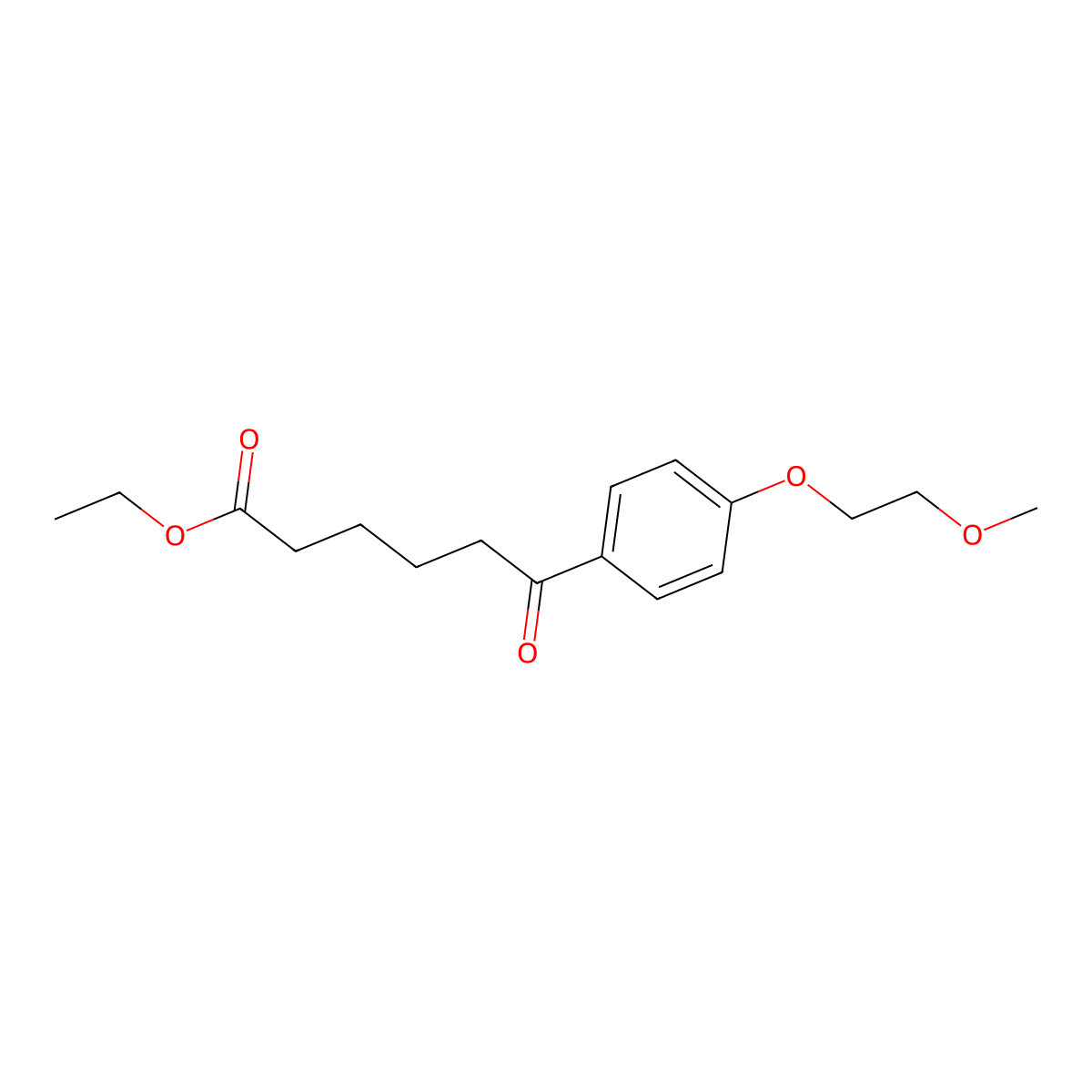 Ethyl 6-[4-(2-methoxyethoxy)phenyl]-6-oxohexanoate molecular structure, CAS 1049030-33-2