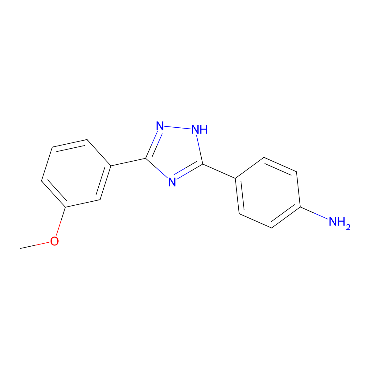 4-(5-(3-methoxyphenyl)-1H-1,2,4-triazol-3-yl)aniline molecular structure, CAS 1049031-97-1