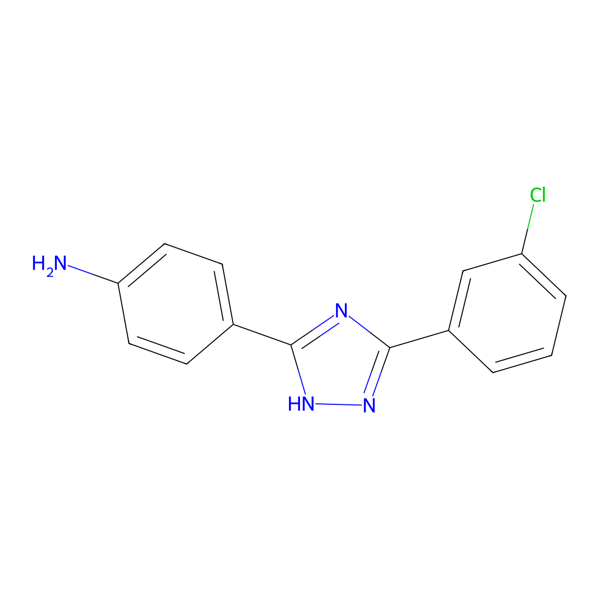 4-[5-(3-chlorophenyl)-4H-1,2,4-triazol-3-yl]aniline molecular structure, CAS 1049031-98-2