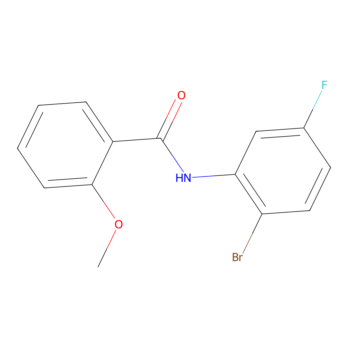 Benzamide, n-(2-bromo-5-fluorophenyl)-2-methoxy- molecular structure, CAS 1049032-65-6