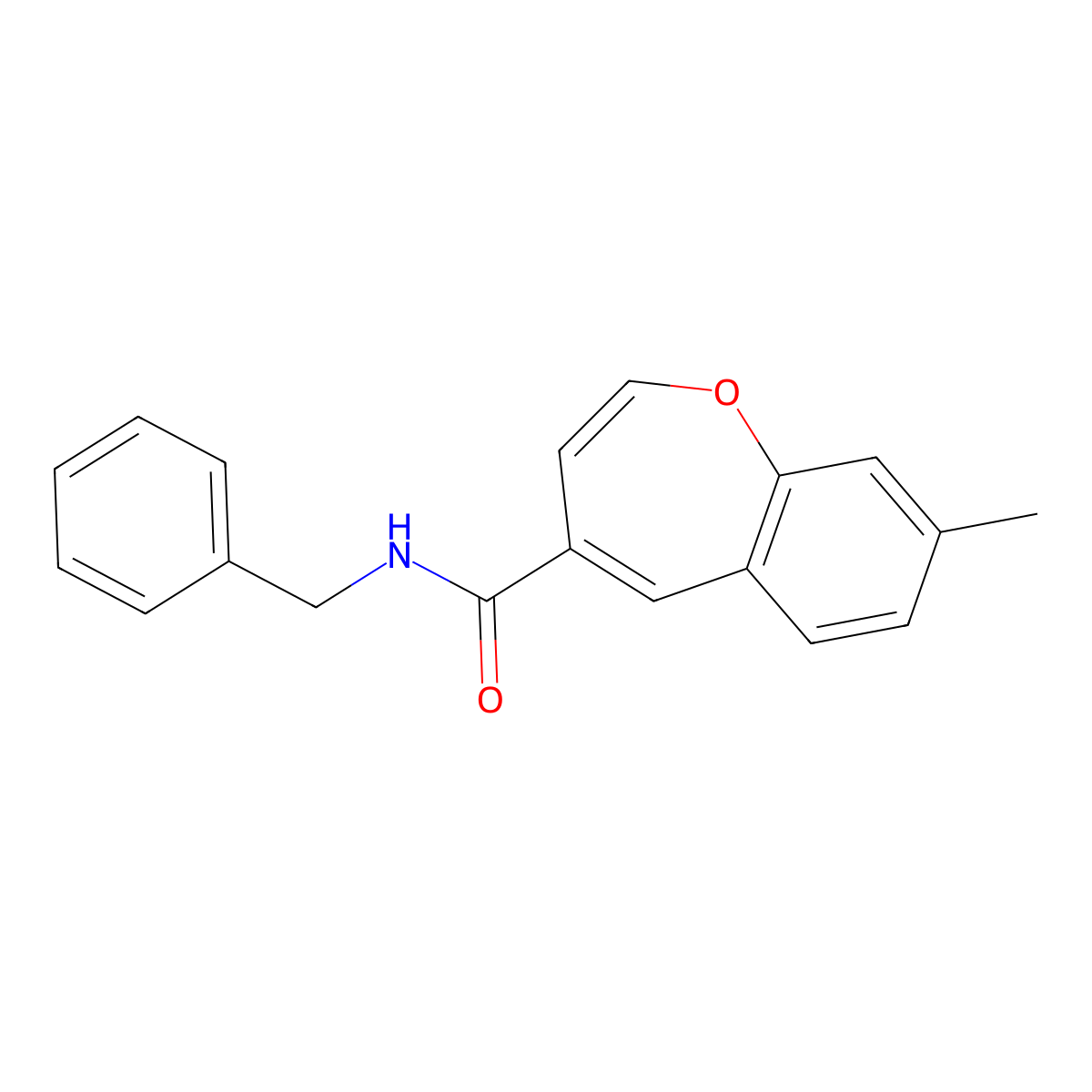 N-benzyl-8-methyl-1-benzoxepine-4-carboxamide molecular structure, CAS 1049035-94-0
