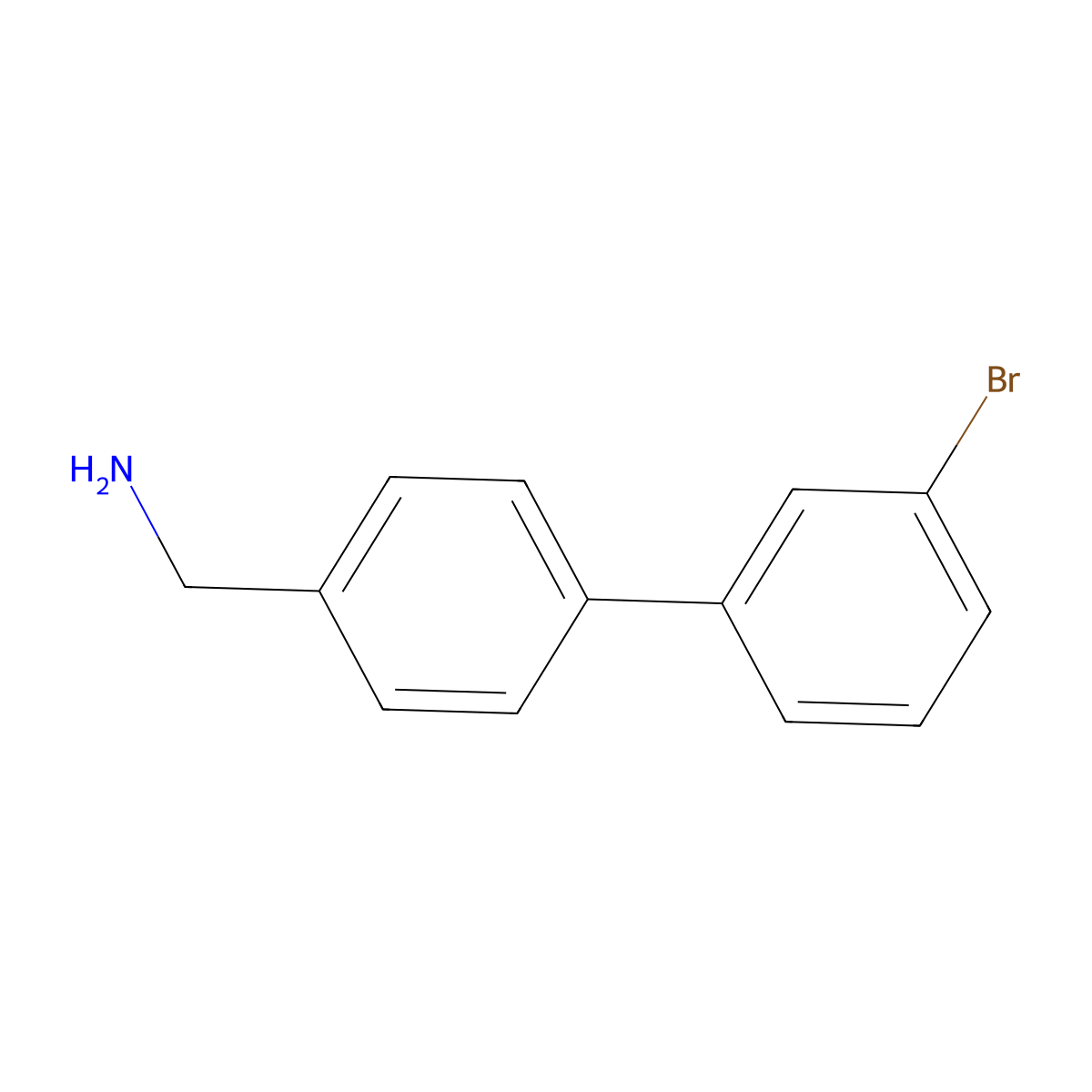 (3'-Bromo-[1,1'-biphenyl]-4-yl)methanamine molecular structure, CAS 1049036-02-3