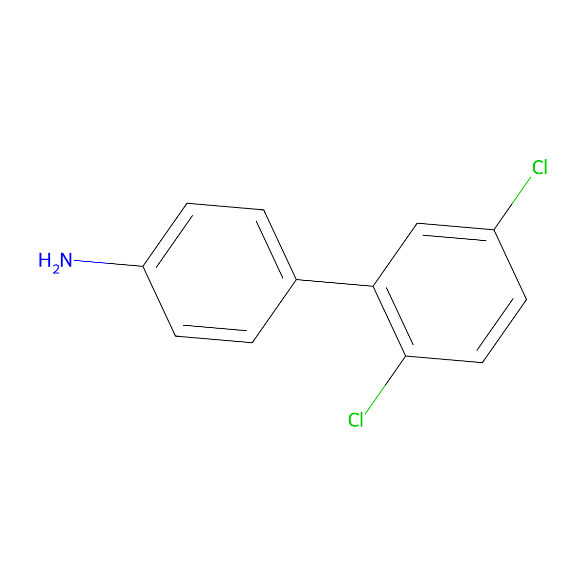[1,1'-Biphenyl]-4-amine, 2',5'-dichloro- molecular structure, CAS 1049036-17-0