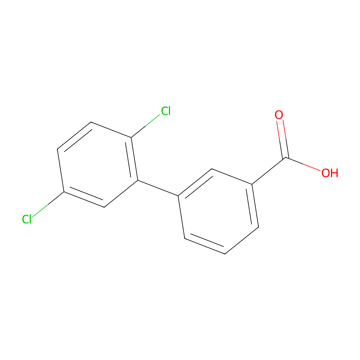 2',5'-Dichloro-[1,1'-biphenyl]-3-carboxylic acid molecular structure, CAS 1049036-18-1