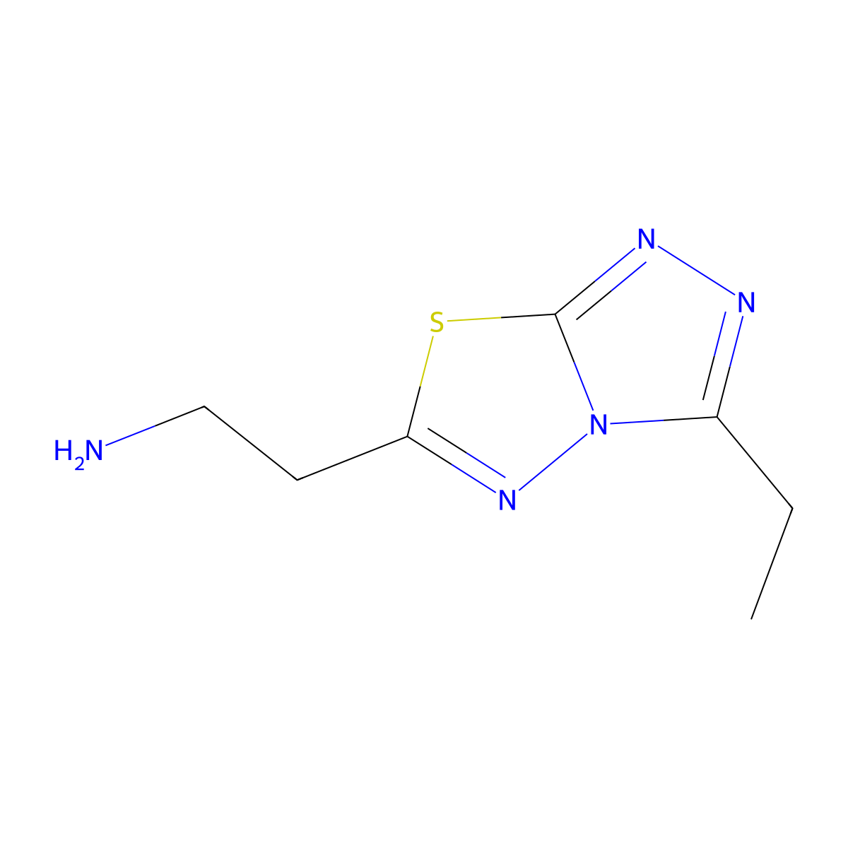 2-(3-Ethyl[1,2,4]triazolo[3,4-b][1,3,4]thiadiazol-6-yl)ethylamine molecular structure, CAS 1049036-74-9