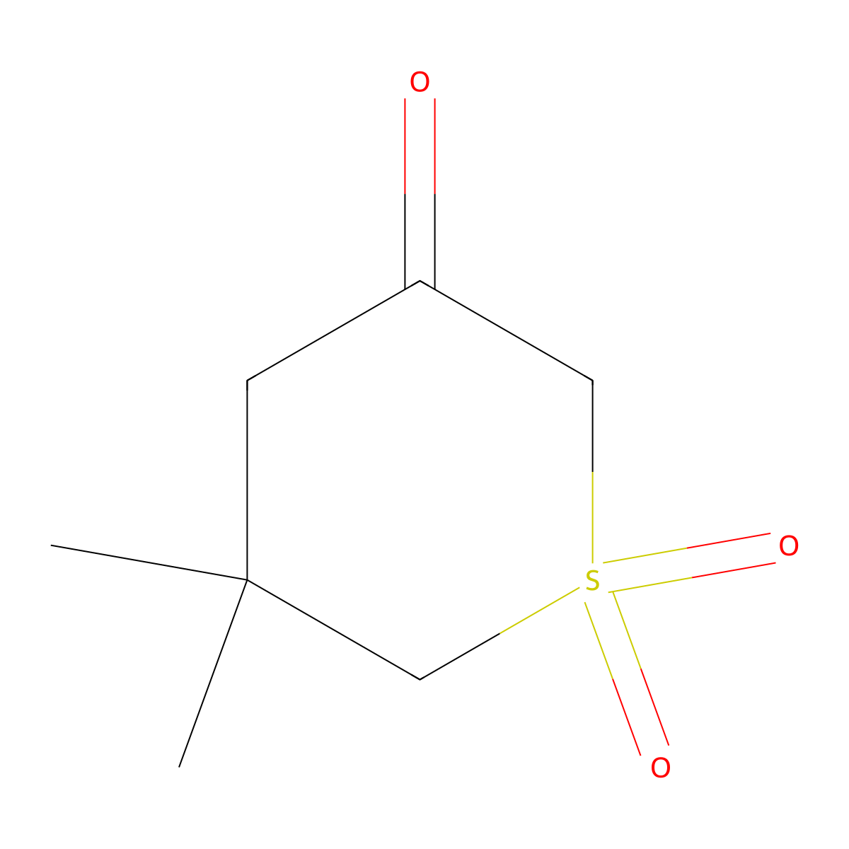 5,5-Dimethyl-1lambda~6~-thiane-1,1,3-trione molecular structure, CAS 1049093-43-7