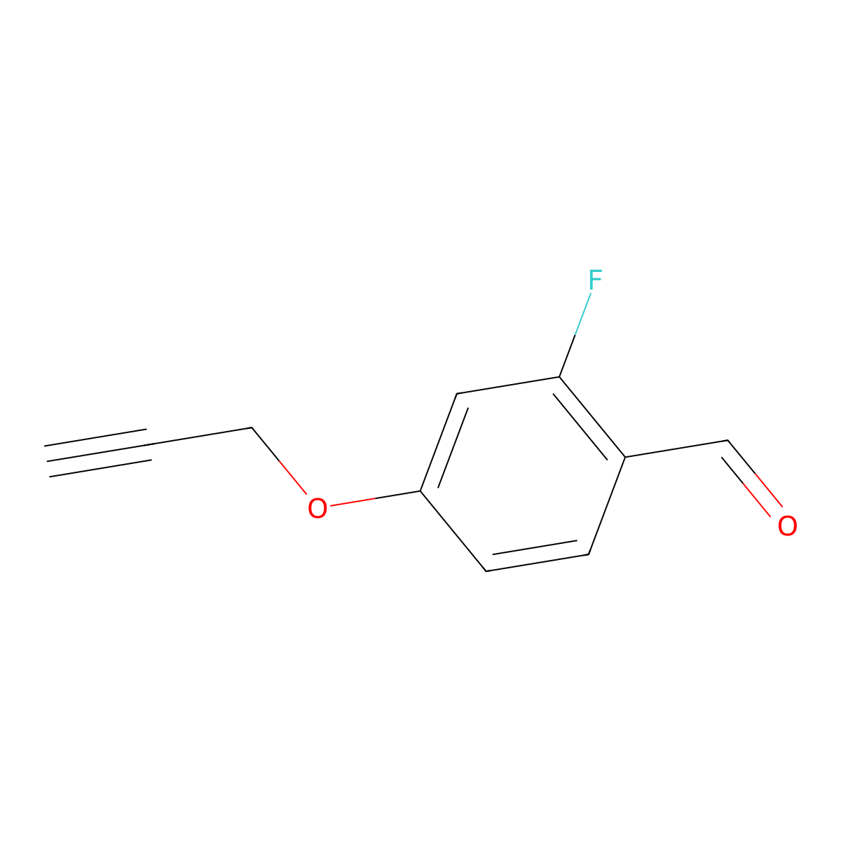 2-Fluoro-4-(prop-2-yn-1-yloxy)benzaldehyde molecular structure, CAS 1049093-62-0