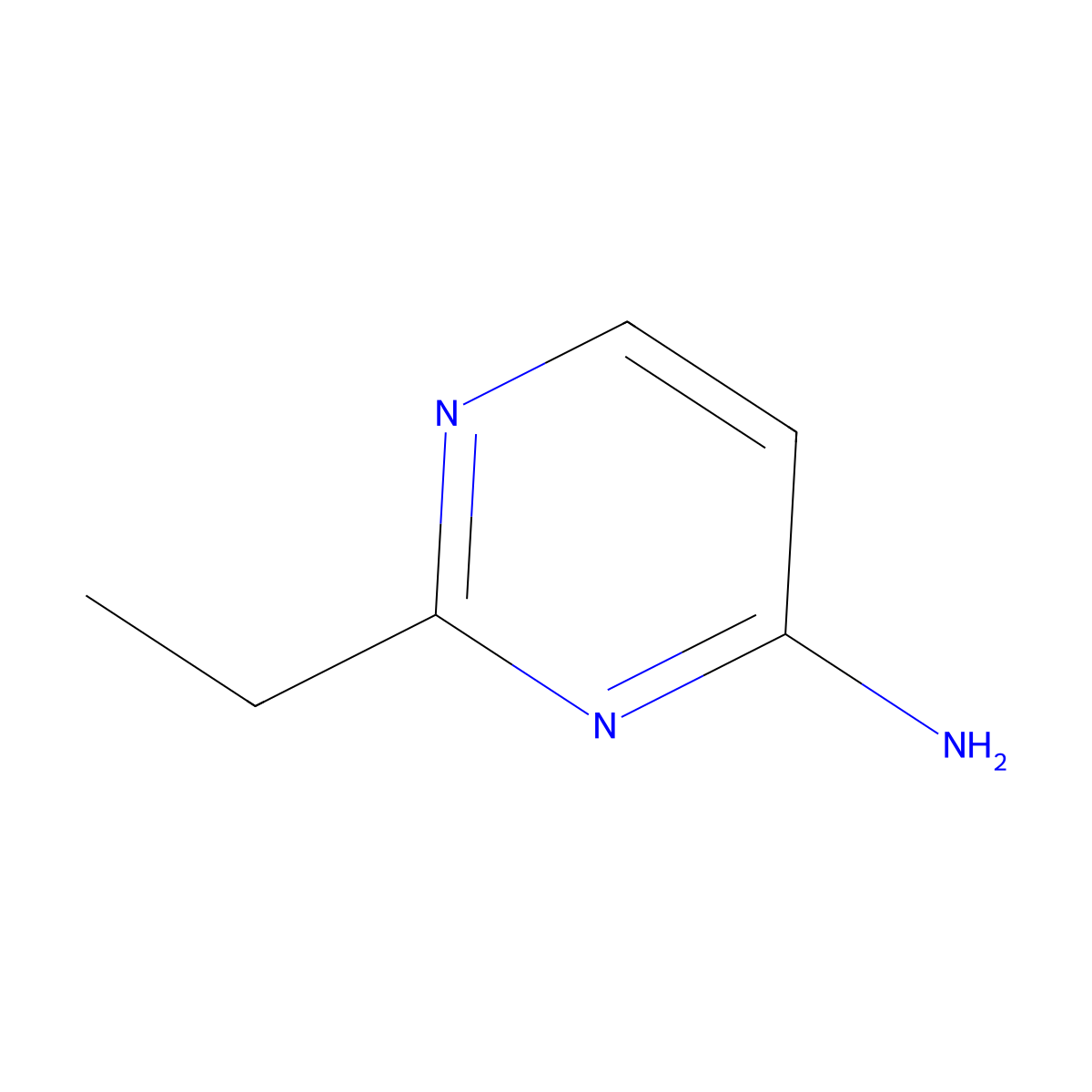 2-Ethyl-4-pyrimidinamine molecular structure, CAS 10491-77-7