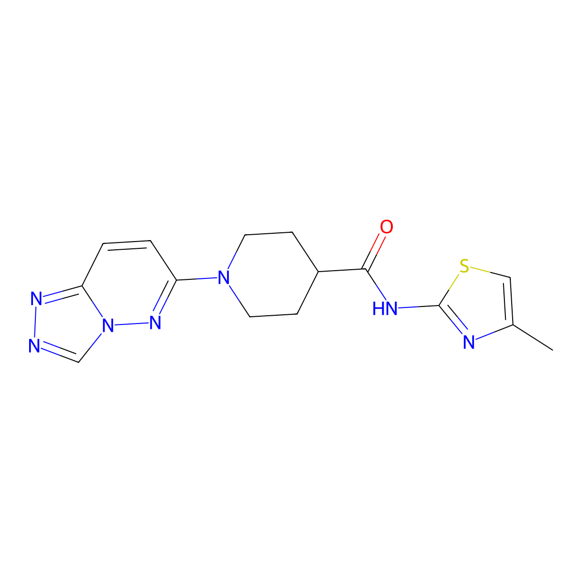 N-(4-methyl-1,3-thiazol-2-yl)-1-([1,2,4]triazolo[4,3-b]pyridazin-6-yl)piperidine-4-carboxamide molecular structure, CAS 1049108-07-7