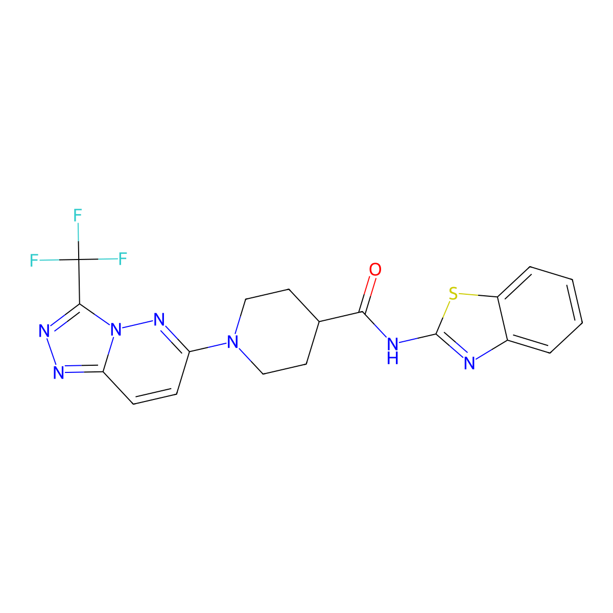 N-(1,3-benzothiazol-2-yl)-1-[3-(trifluoromethyl)[1,2,4]triazolo[4,3-b]pyridazin-6-yl]piperidine-4-carboxamide molecular structure, CAS 1049109-56-9