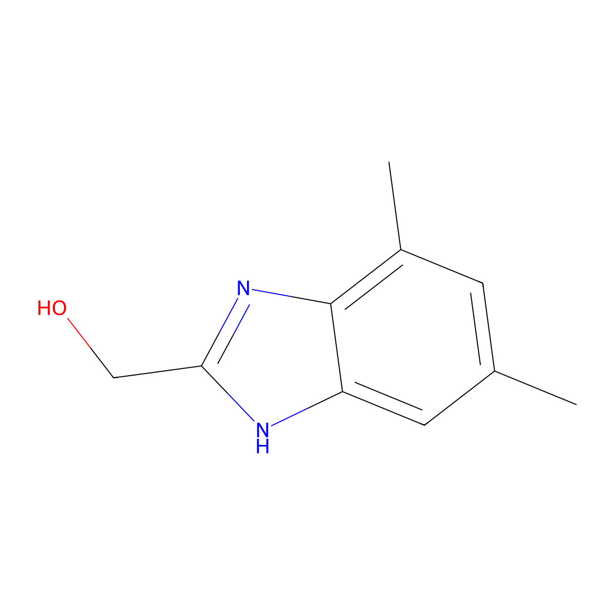 2-(Hydroxymethyl)-4,6-dimethylbenzimidazole molecular structure, CAS 1049110-09-9