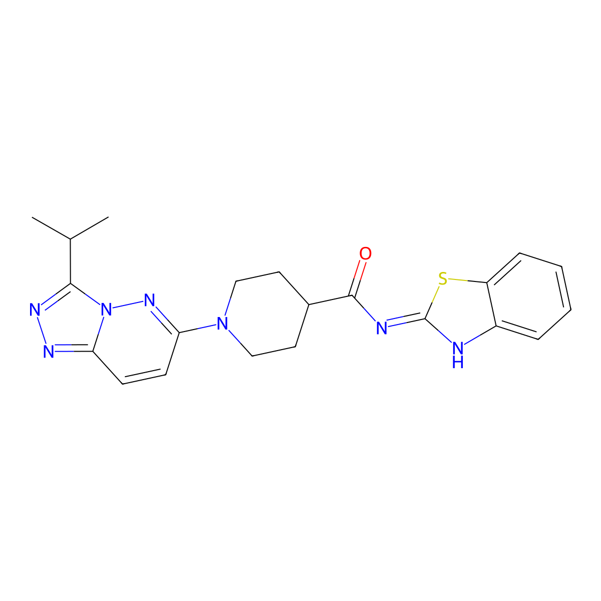 N-[(2Z)-1,3-benzothiazol-2(3H)-ylidene]-1-[3-(propan-2-yl)[1,2,4]triazolo[4,3-b]pyridazin-6-yl]piperidine-4-carboxamide molecular structure, CAS 1049112-74-4