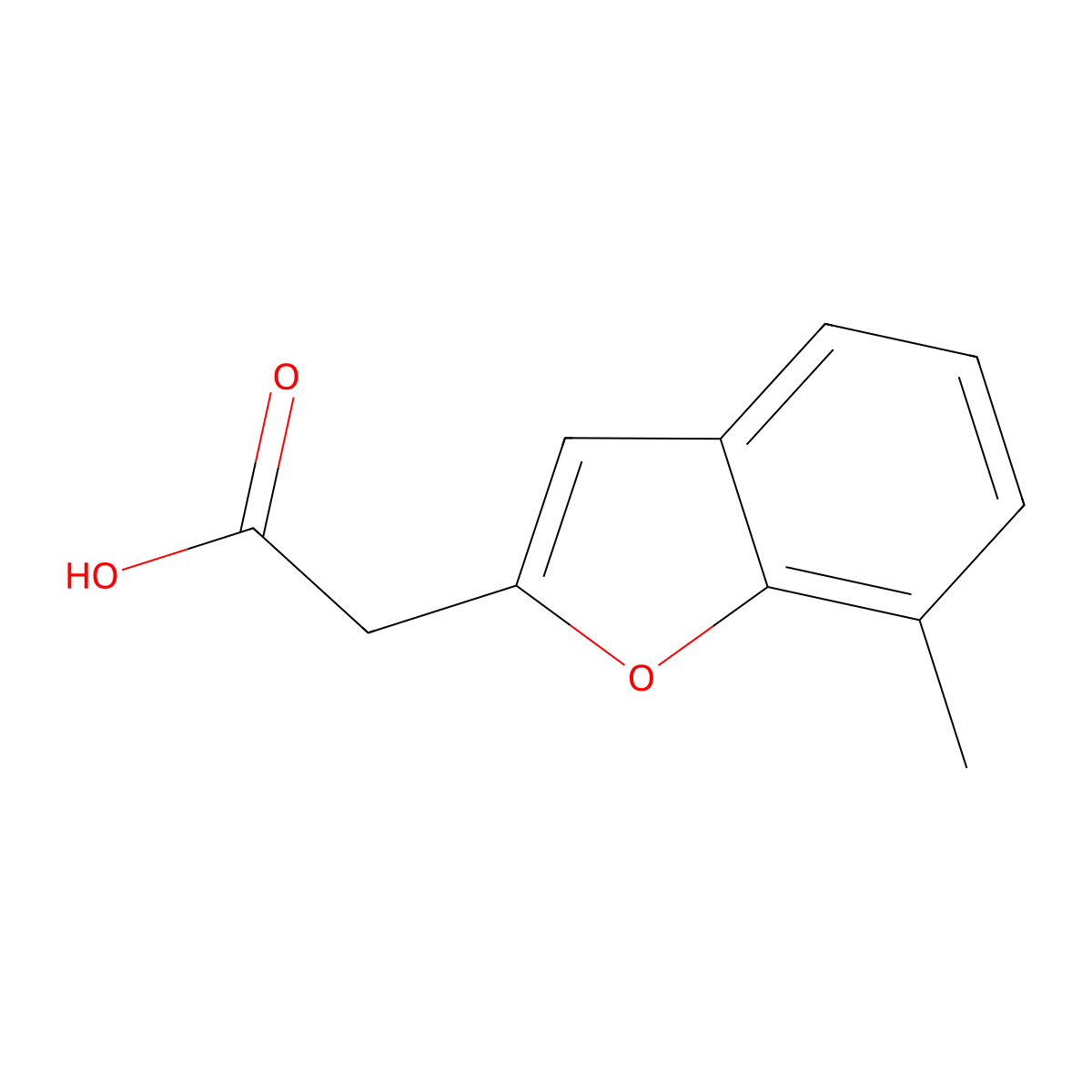 2-(7-Methyl-1-benzofuran-2-yl)acetic acid molecular structure, CAS 1049114-80-8