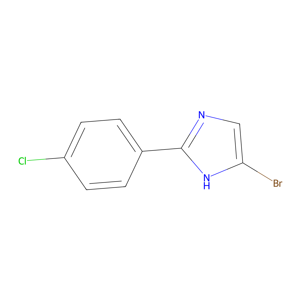 4-Bromo-2-(4-chlorophenyl)-1H-imidazole molecular structure, CAS 1049117-95-4