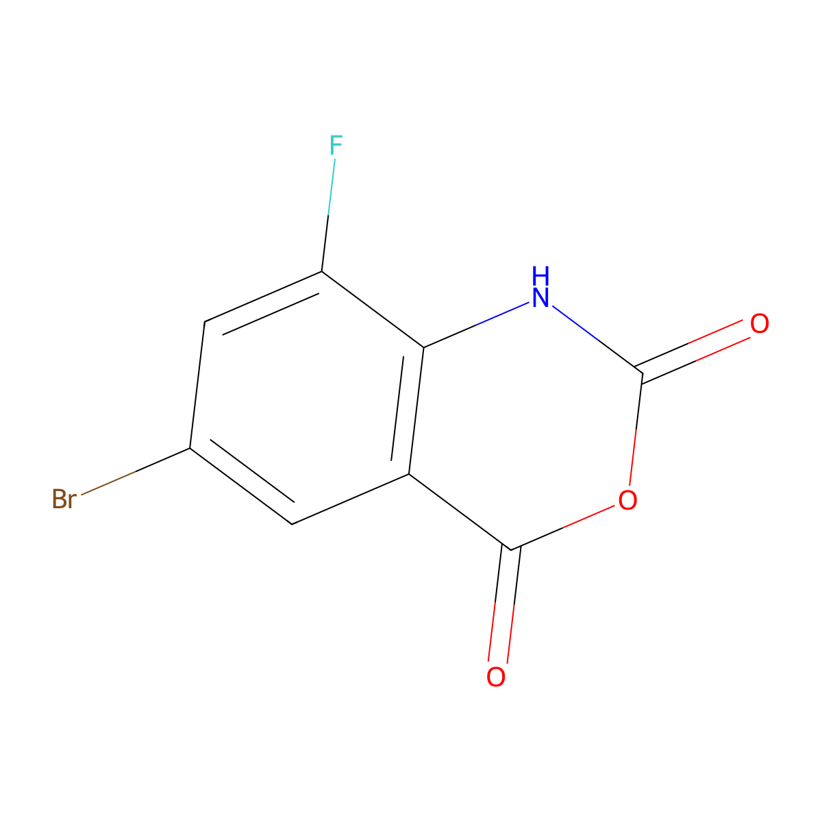 5-Bromo-3-fluoroisatoic anhydride molecular structure, CAS 1049118-00-4