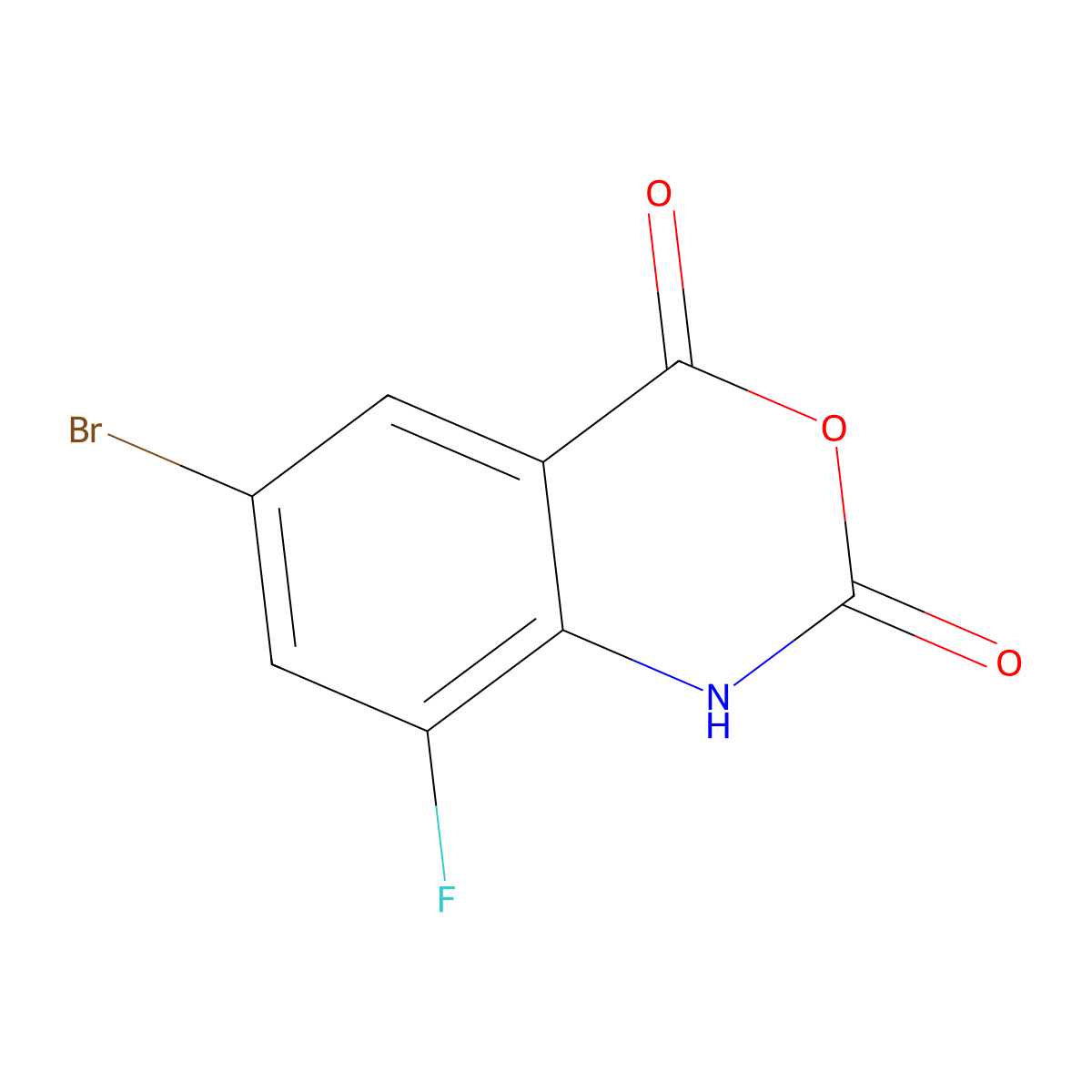 5-Bromo-3-fluoroisatoic anhydride molecular structure, CAS 1049118-00-4