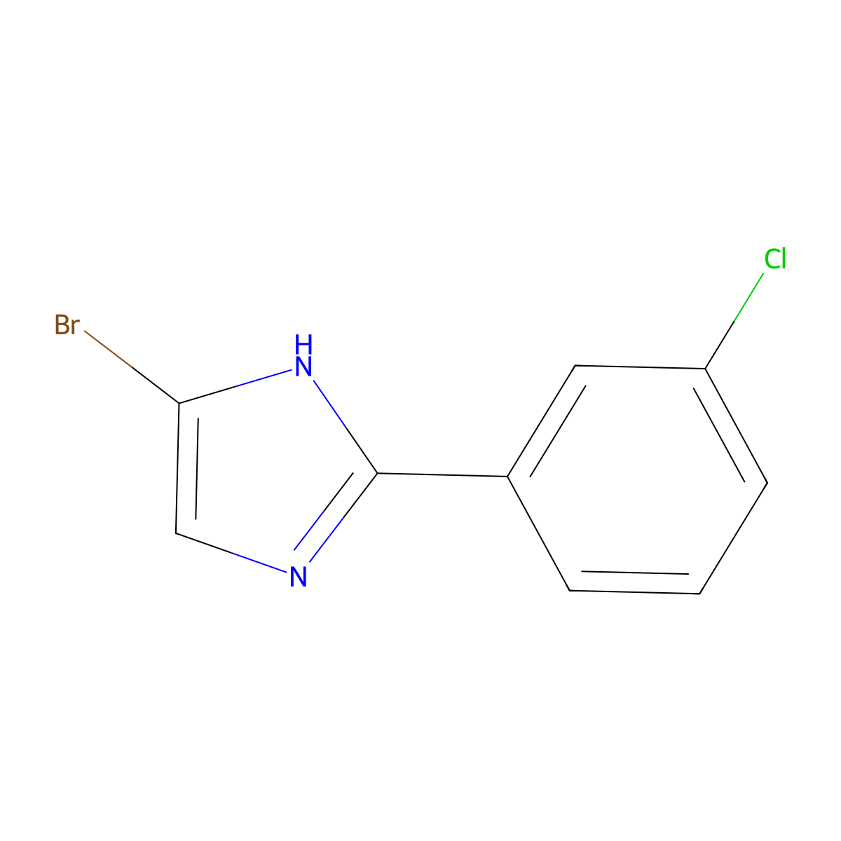 4-Bromo-2-(3-chlorophenyl)-1H-imidazole molecular structure, CAS 1049118-03-7