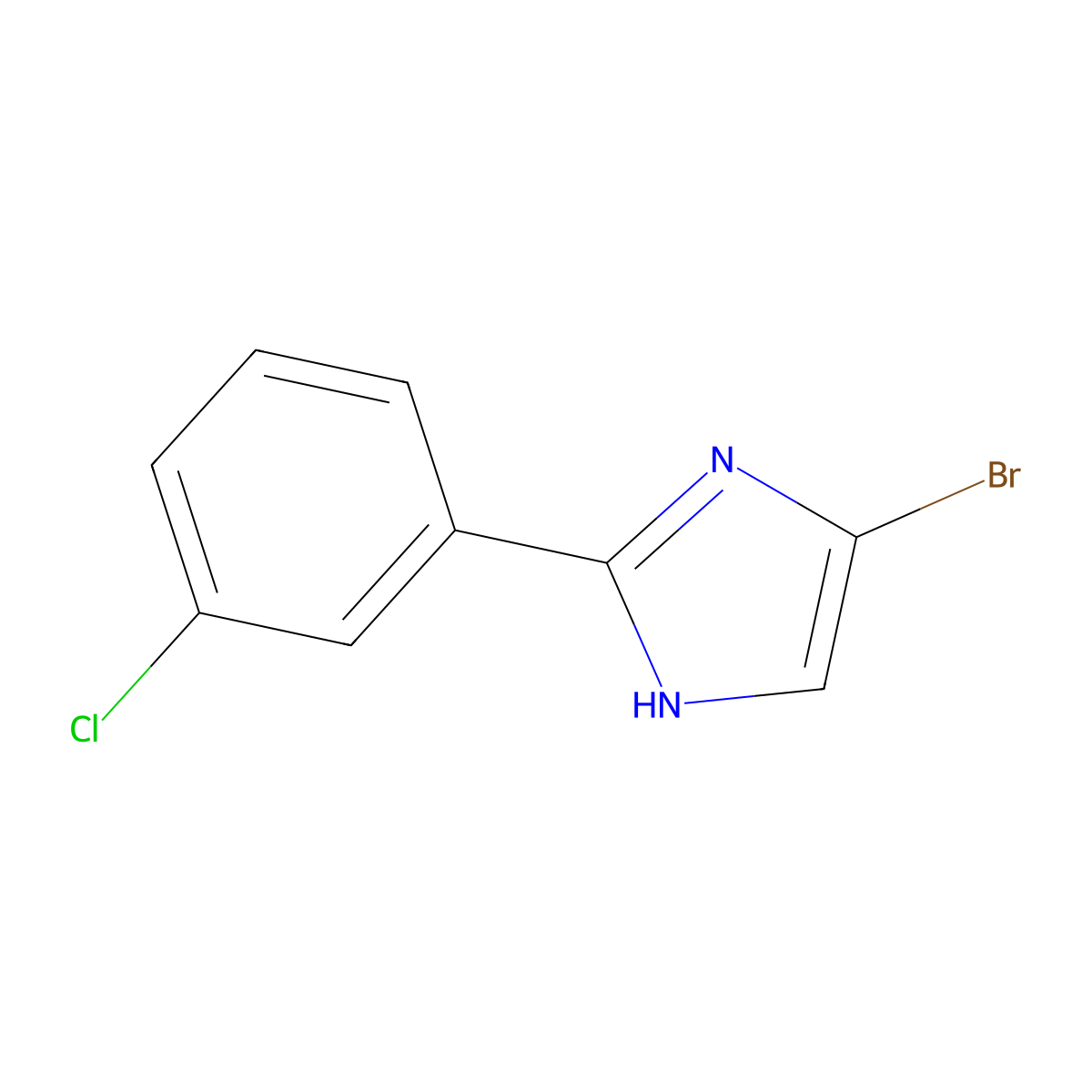 4-Bromo-2-(3-chlorophenyl)-1H-imidazole molecular structure, CAS 1049118-03-7