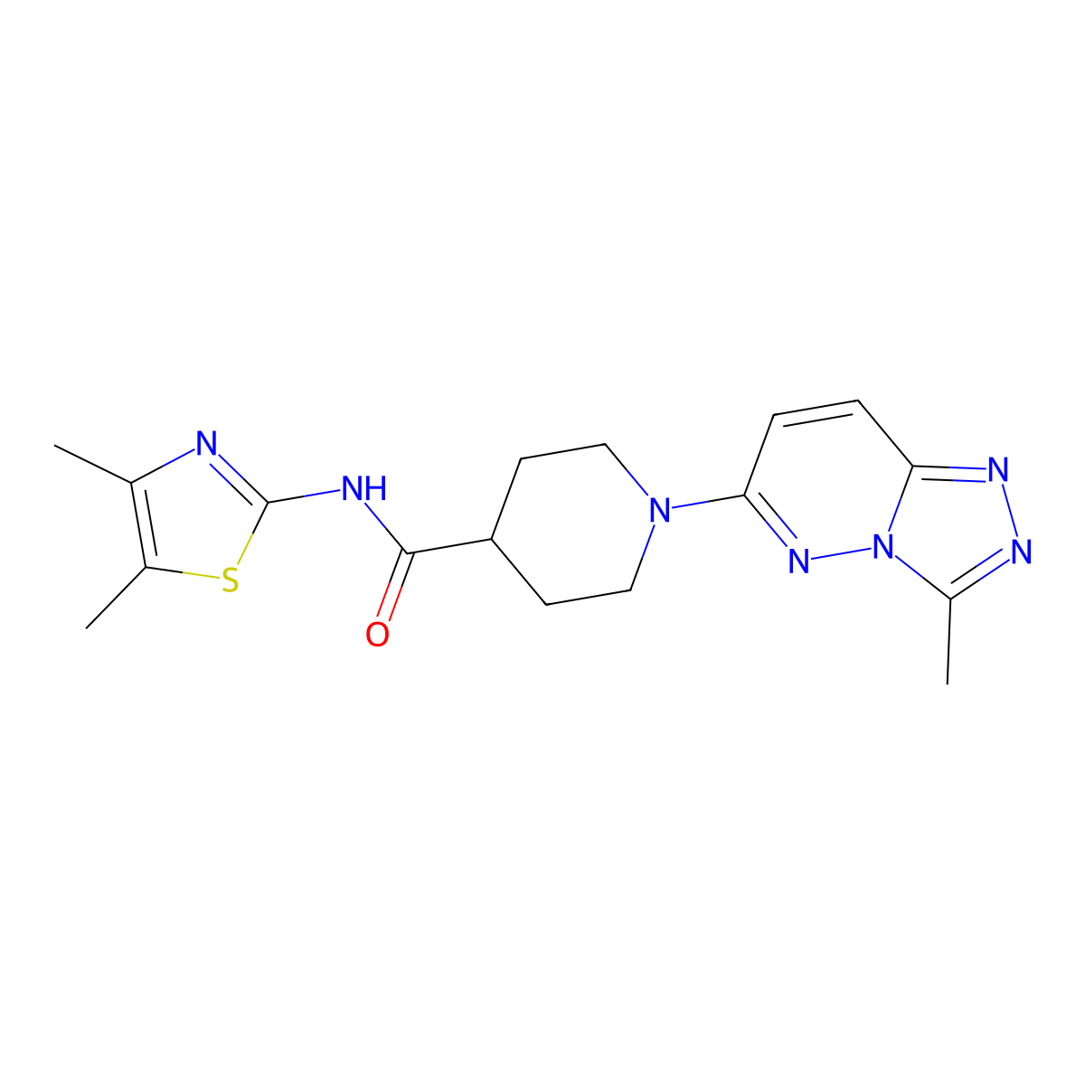 N-(4,5-dimethyl-1,3-thiazol-2-yl)-1-(3-methyl[1,2,4]triazolo[4,3-b]pyridazin-6-yl)piperidine-4-carboxamide molecular structure, CAS 1049118-10-6