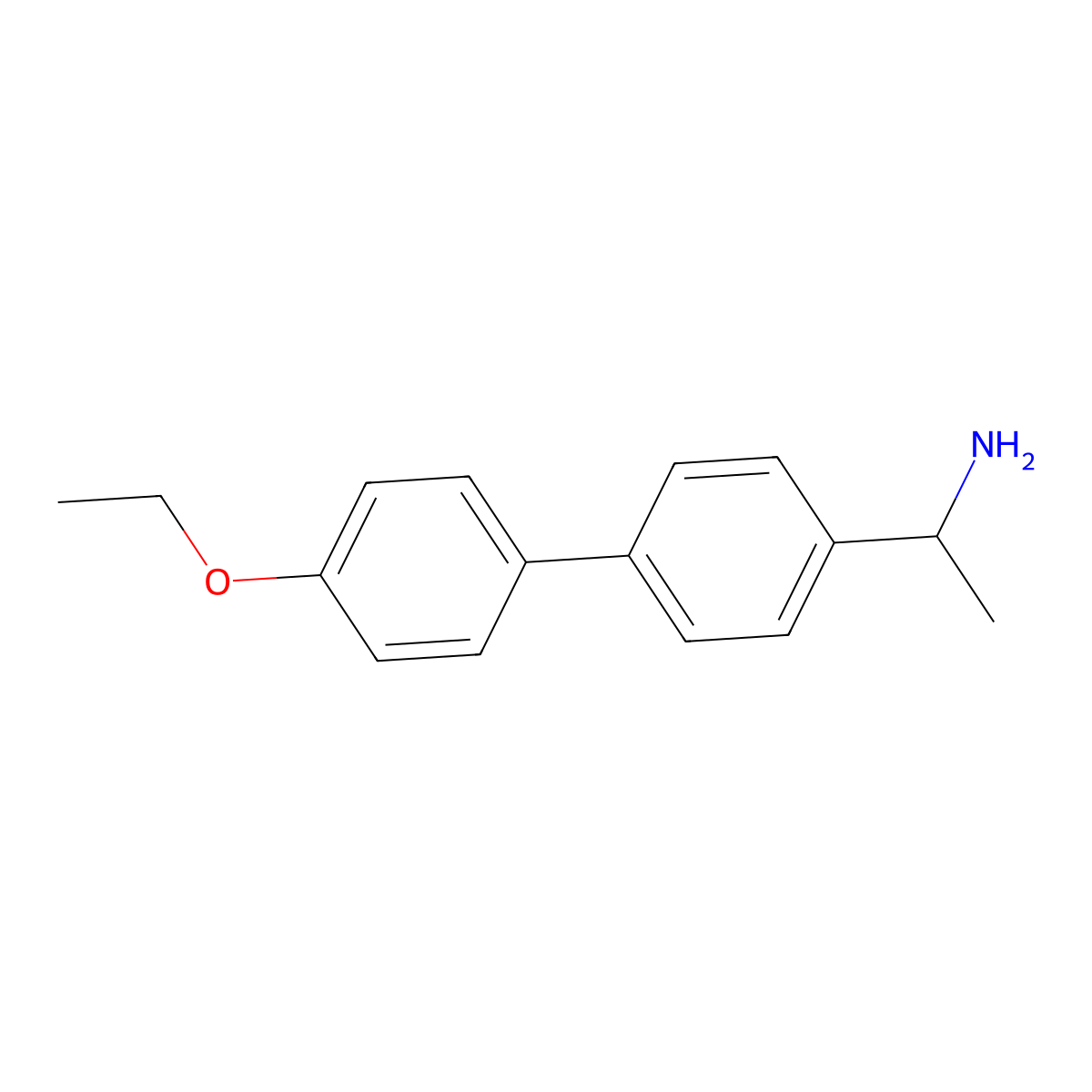1-[4-(4-Ethoxyphenyl)phenyl]ethan-1-amine molecular structure, CAS 1049118-37-7