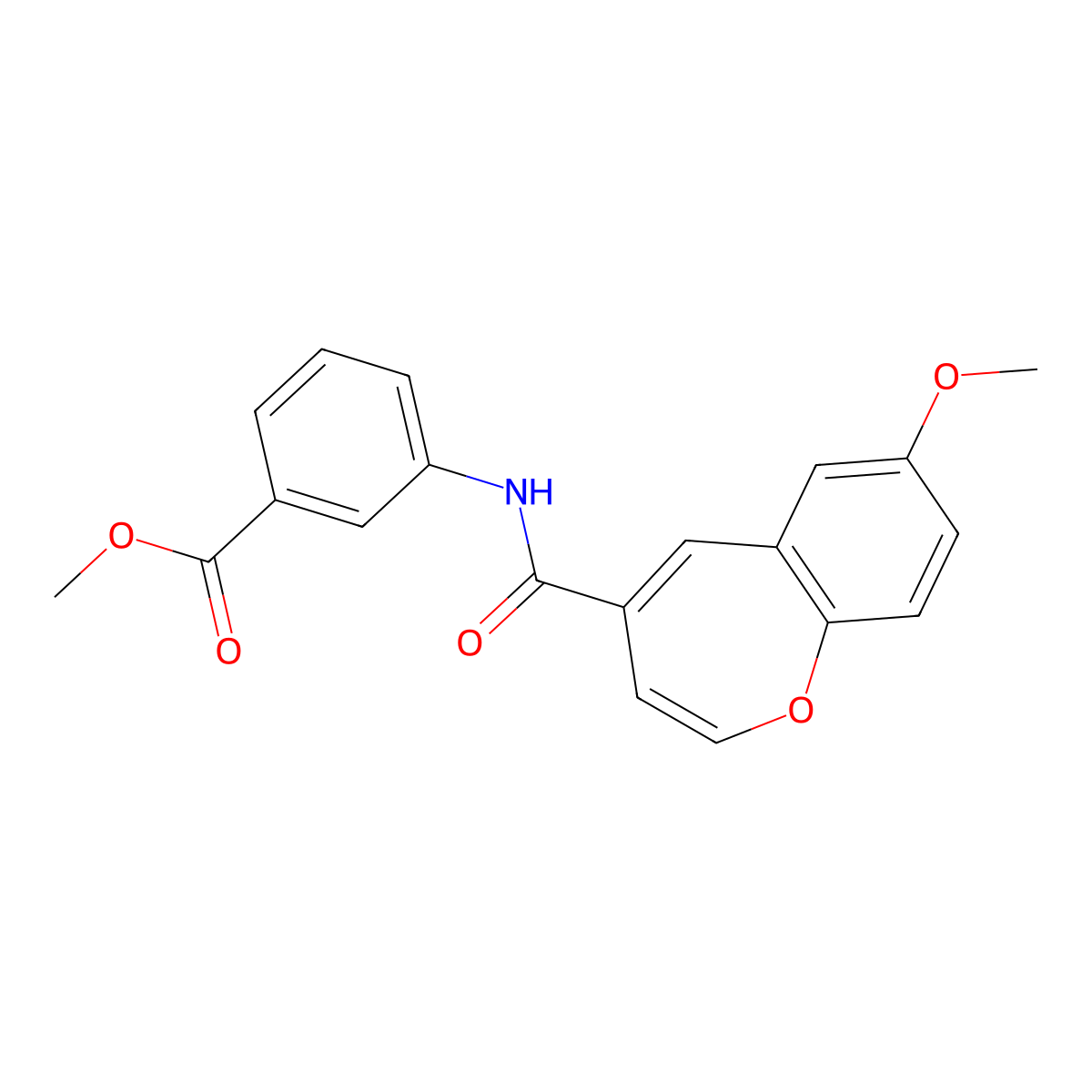 Methyl 3-(7-methoxybenzo[b]oxepine-4-carboxamido)benzoate molecular structure, CAS 1049118-95-7