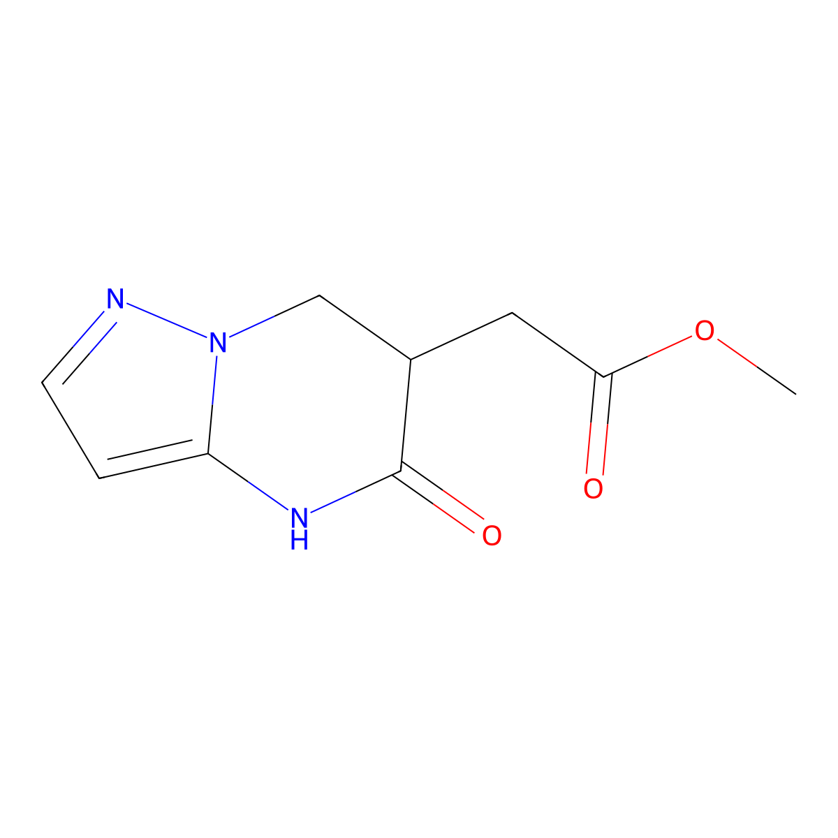 Methyl (5-oxo-4,5,6,7-tetrahydropyrazolo[1,5-a]pyrimidin-6-yl)acetate molecular structure, CAS 1049118-96-8