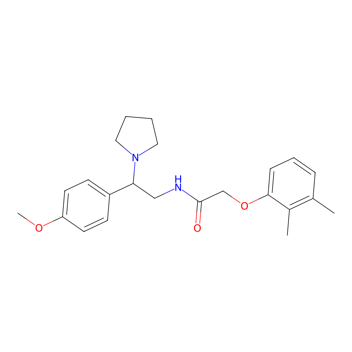 2-(2,3-dimethylphenoxy)-N-[2-(4-methoxyphenyl)-2-(pyrrolidin-1-yl)ethyl]acetamide molecular structure, CAS 1049119-30-3