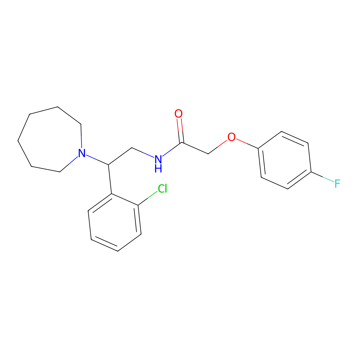 N-[2-(azepan-1-yl)-2-(2-chlorophenyl)ethyl]-2-(4-fluorophenoxy)acetamide molecular structure, CAS 1049119-32-5
