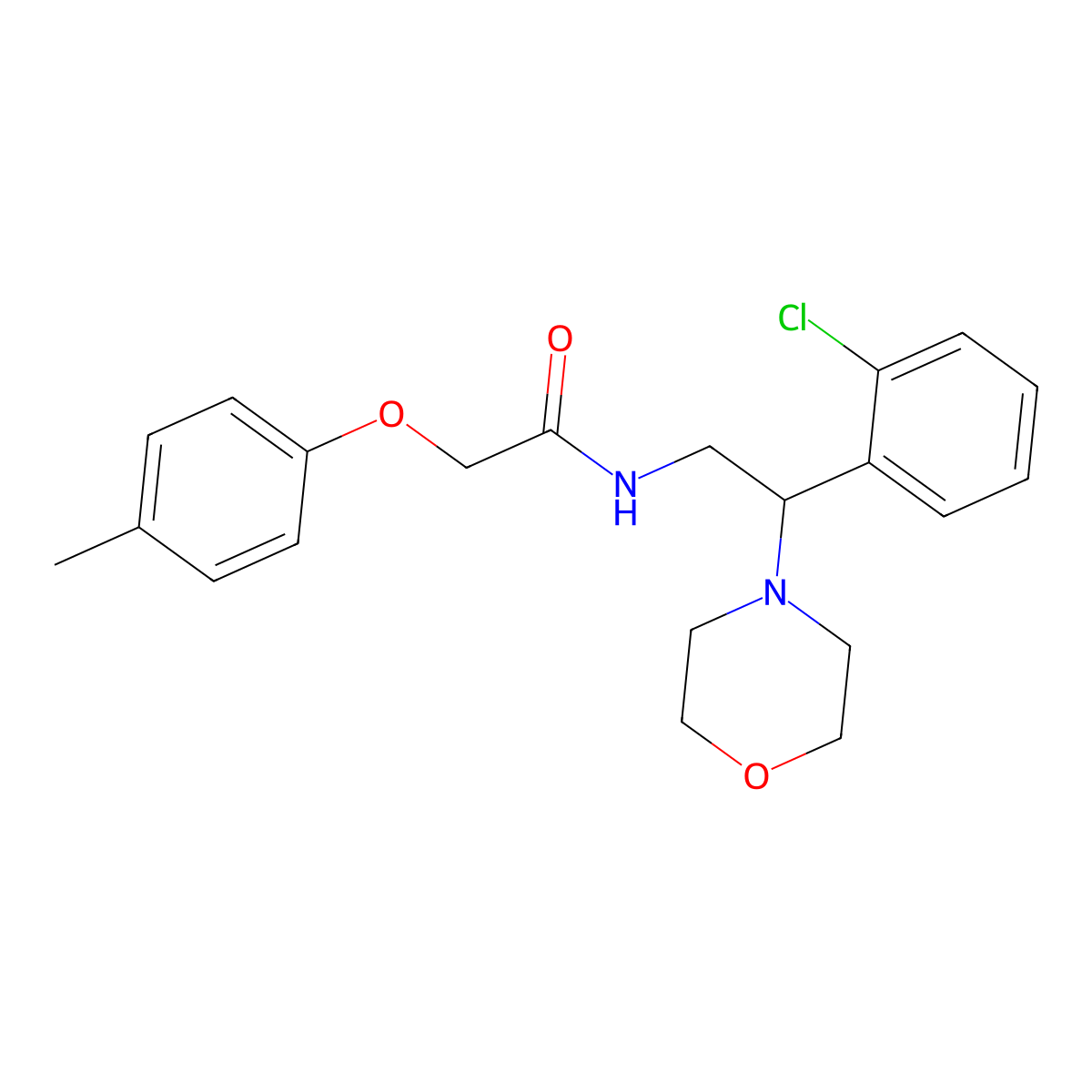 N-[2-(2-chlorophenyl)-2-(morpholin-4-yl)ethyl]-2-(4-methylphenoxy)acetamide molecular structure, CAS 1049119-38-1