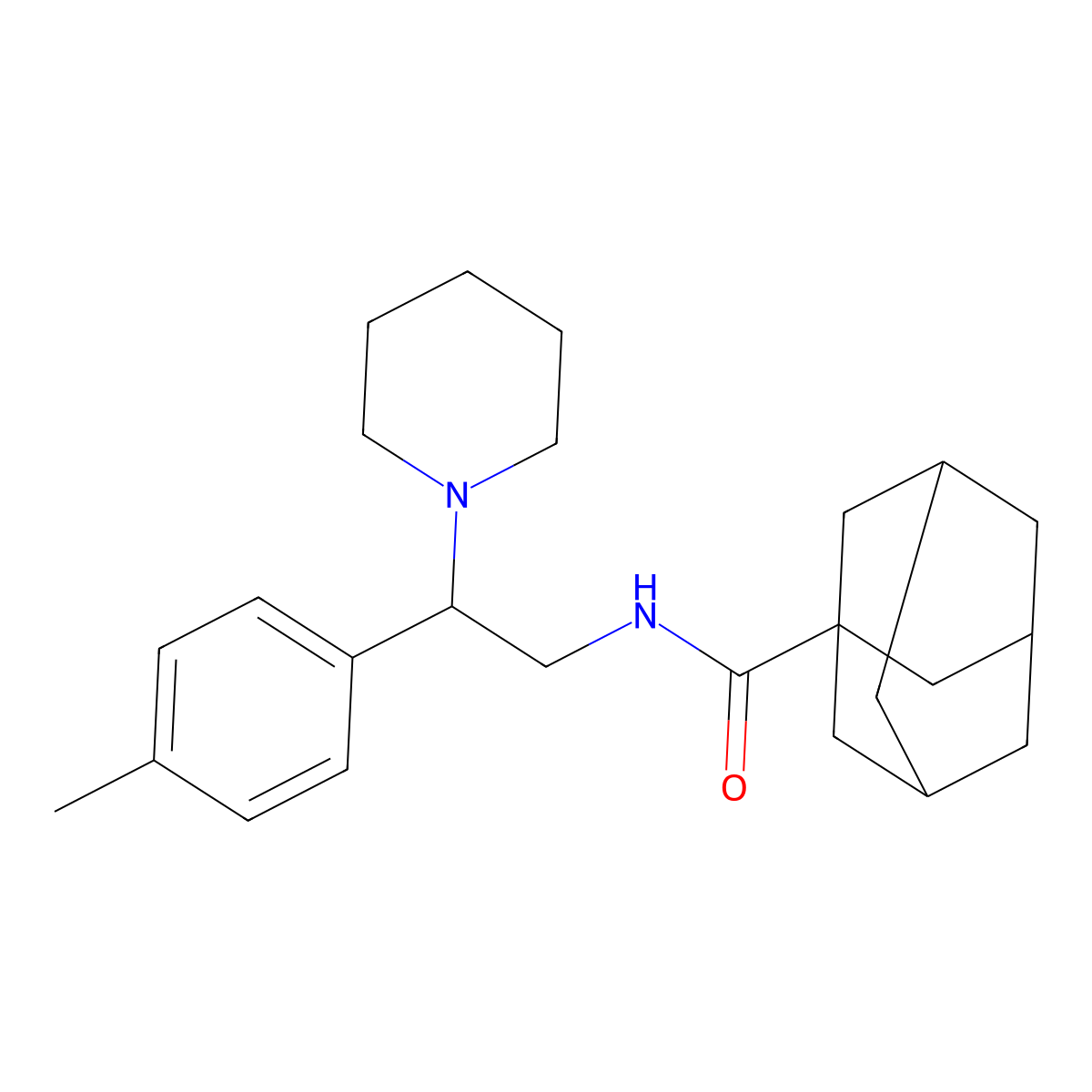 N-[2-(4-methylphenyl)-2-(piperidin-1-yl)ethyl]adamantane-1-carboxamide molecular structure, CAS 1049119-42-7