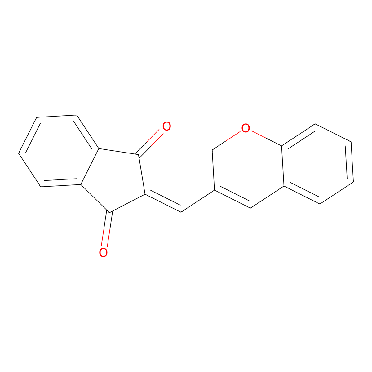 2-((2H-chromen-3-yl)methylene)-1H-indene-1,3(2H)-dione molecular structure, CAS 1049119-55-2