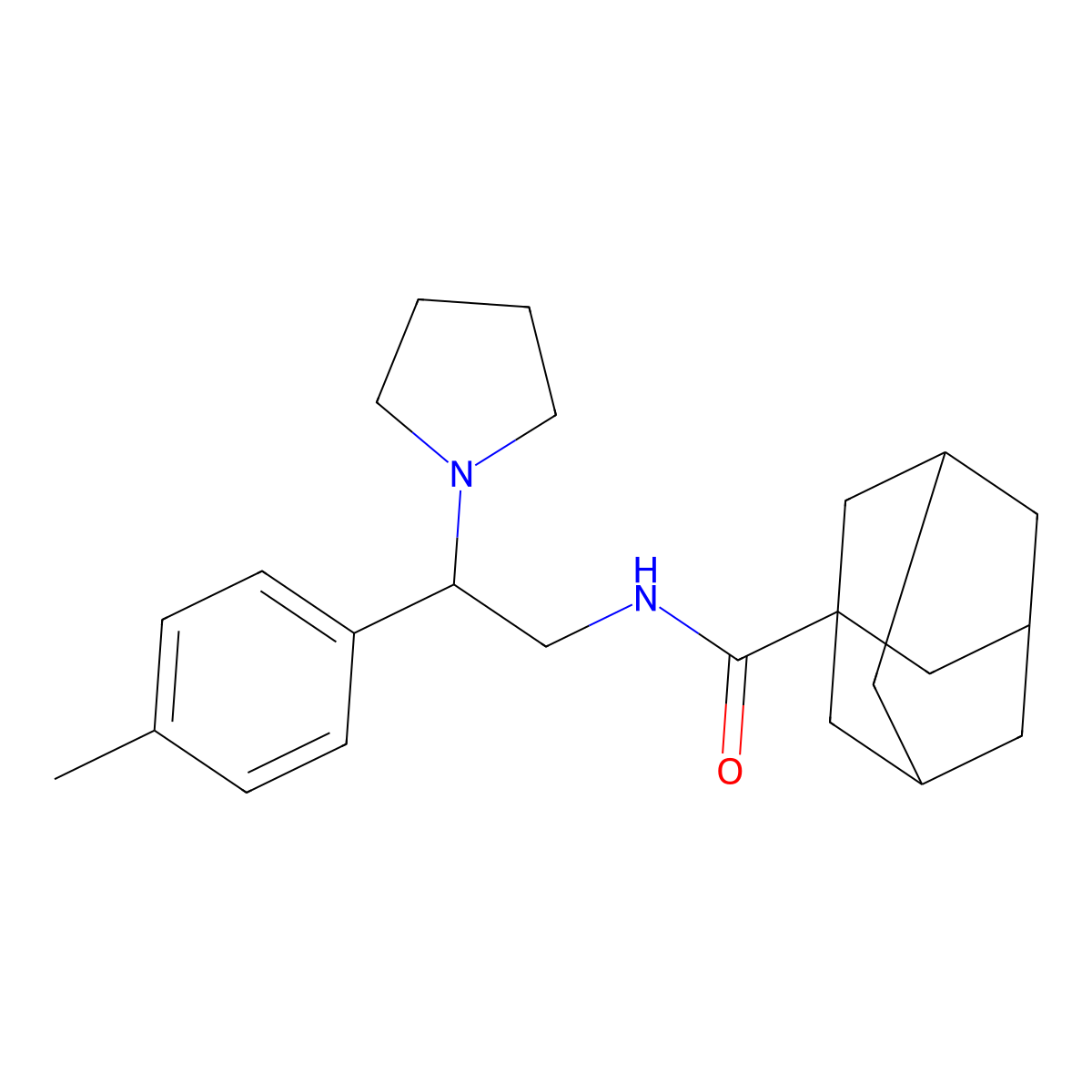 N-[2-(4-methylphenyl)-2-(pyrrolidin-1-yl)ethyl]adamantane-1-carboxamide molecular structure, CAS 1049119-70-1