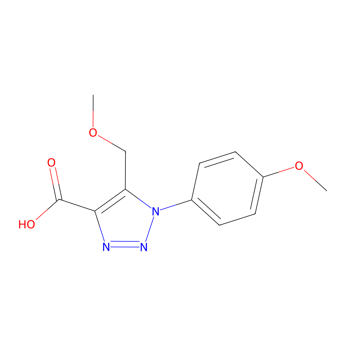 5-(methoxymethyl)-1-(4-methoxyphenyl)-1H-1,2,3-triazole-4-carboxylic acid molecular structure, CAS 1049119-89-2
