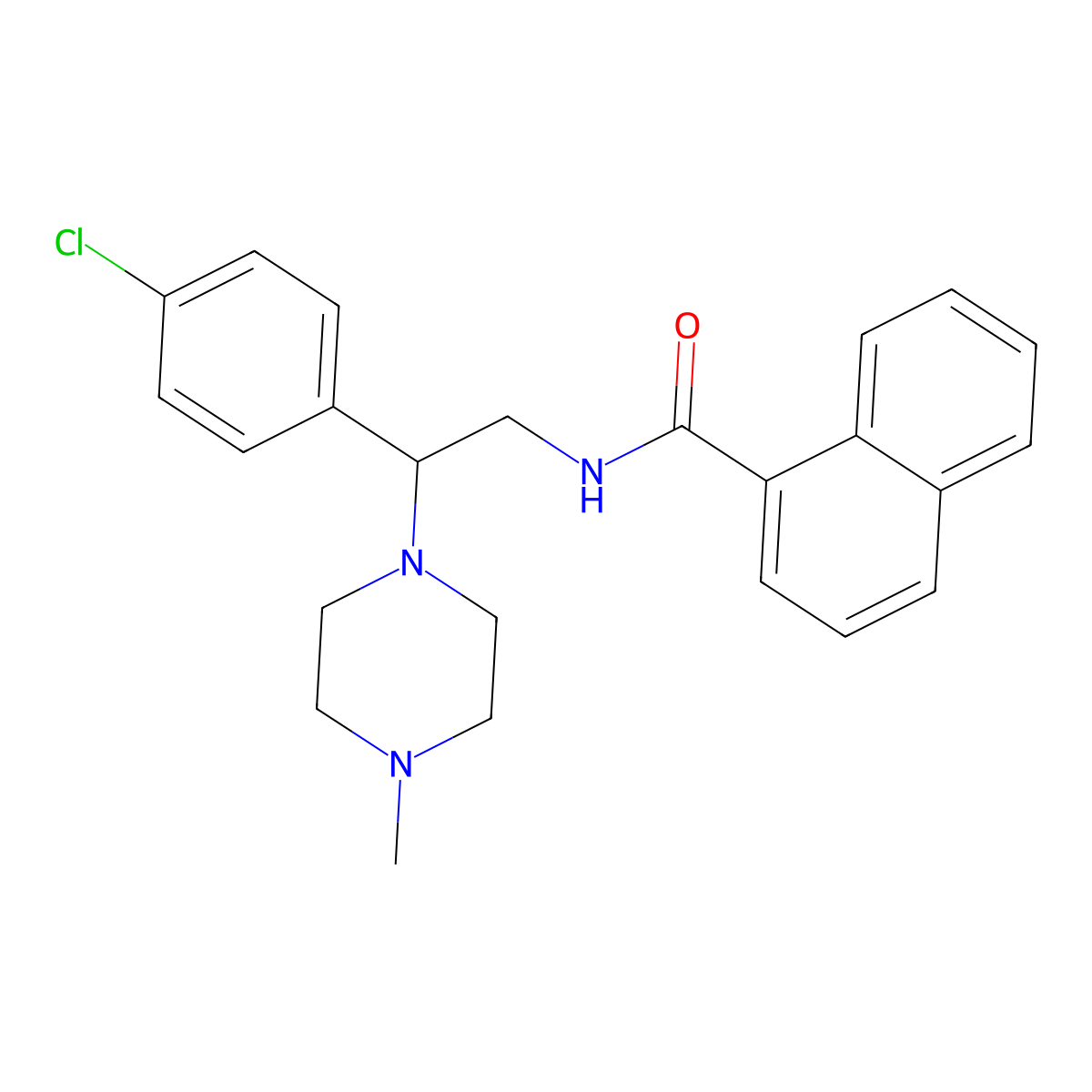 N-[2-(4-chlorophenyl)-2-(4-methylpiperazin-1-yl)ethyl]naphthalene-1-carboxamide molecular structure, CAS 1049119-91-6