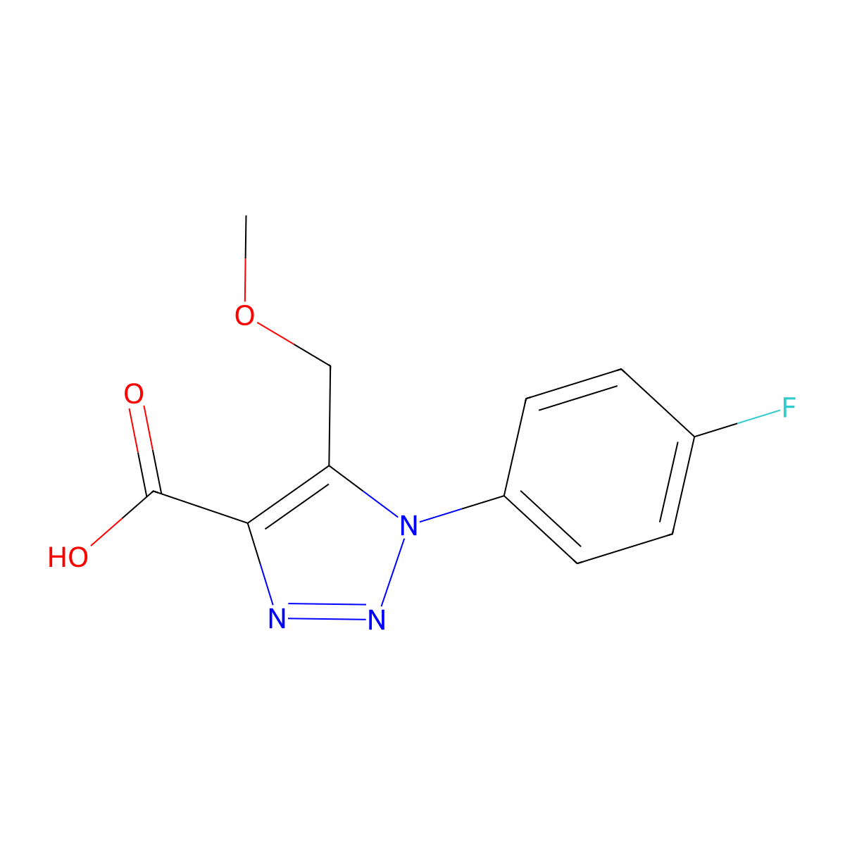 1-(4-fluorophenyl)-5-(methoxymethyl)-1H-1,2,3-triazole-4-carboxylic acid molecular structure, CAS 1049119-92-7