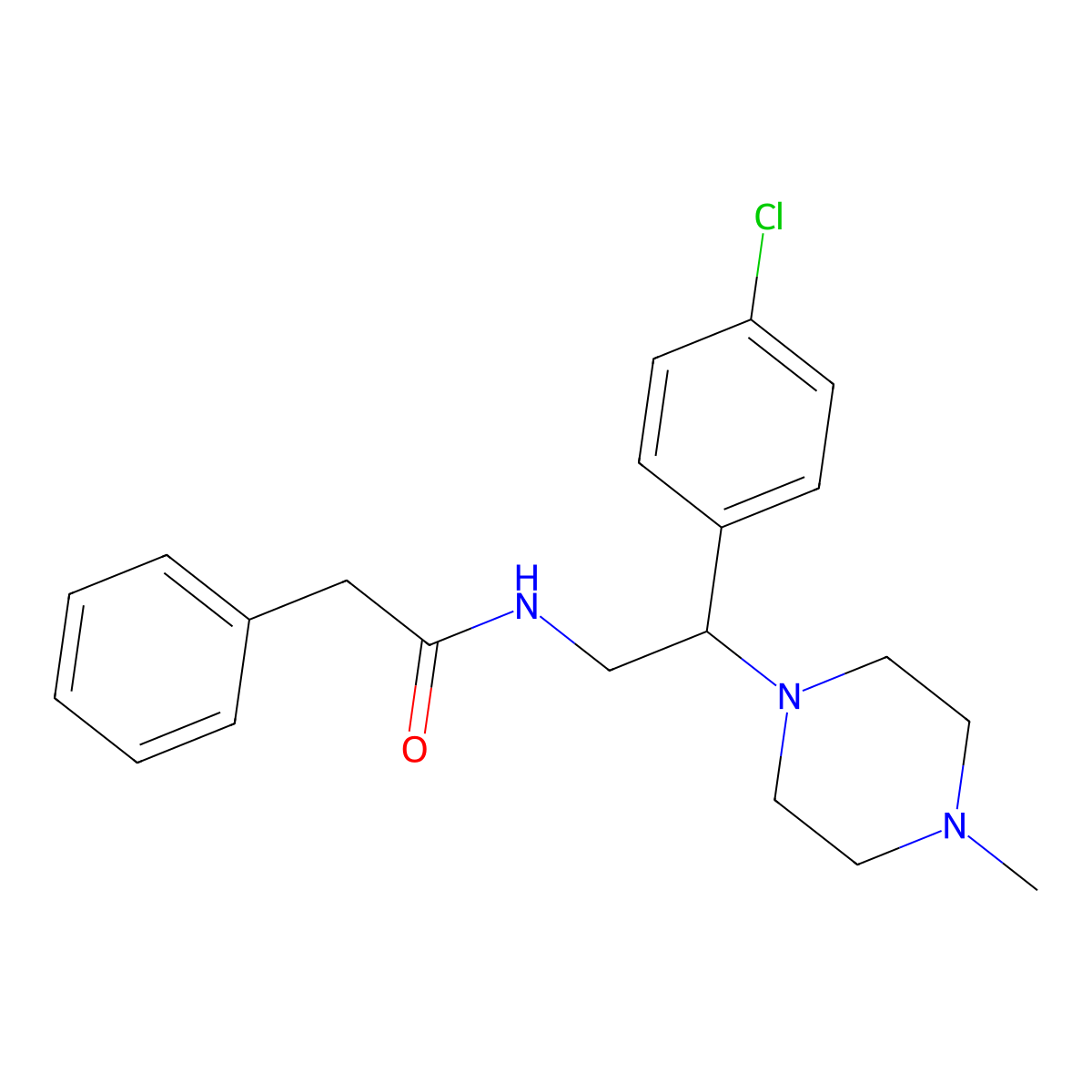N-[2-(4-chlorophenyl)-2-(4-methylpiperazin-1-yl)ethyl]-2-phenylacetamide molecular structure, CAS 1049119-97-2