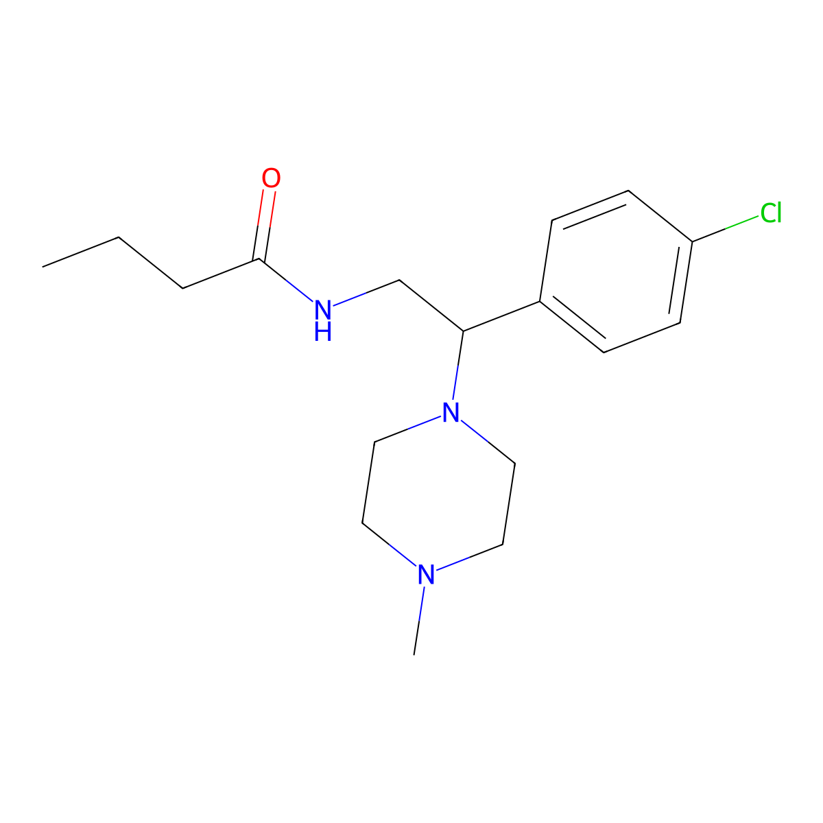 N-[2-(4-chlorophenyl)-2-(4-methylpiperazin-1-yl)ethyl]butanamide molecular structure, CAS 1049120-00-4