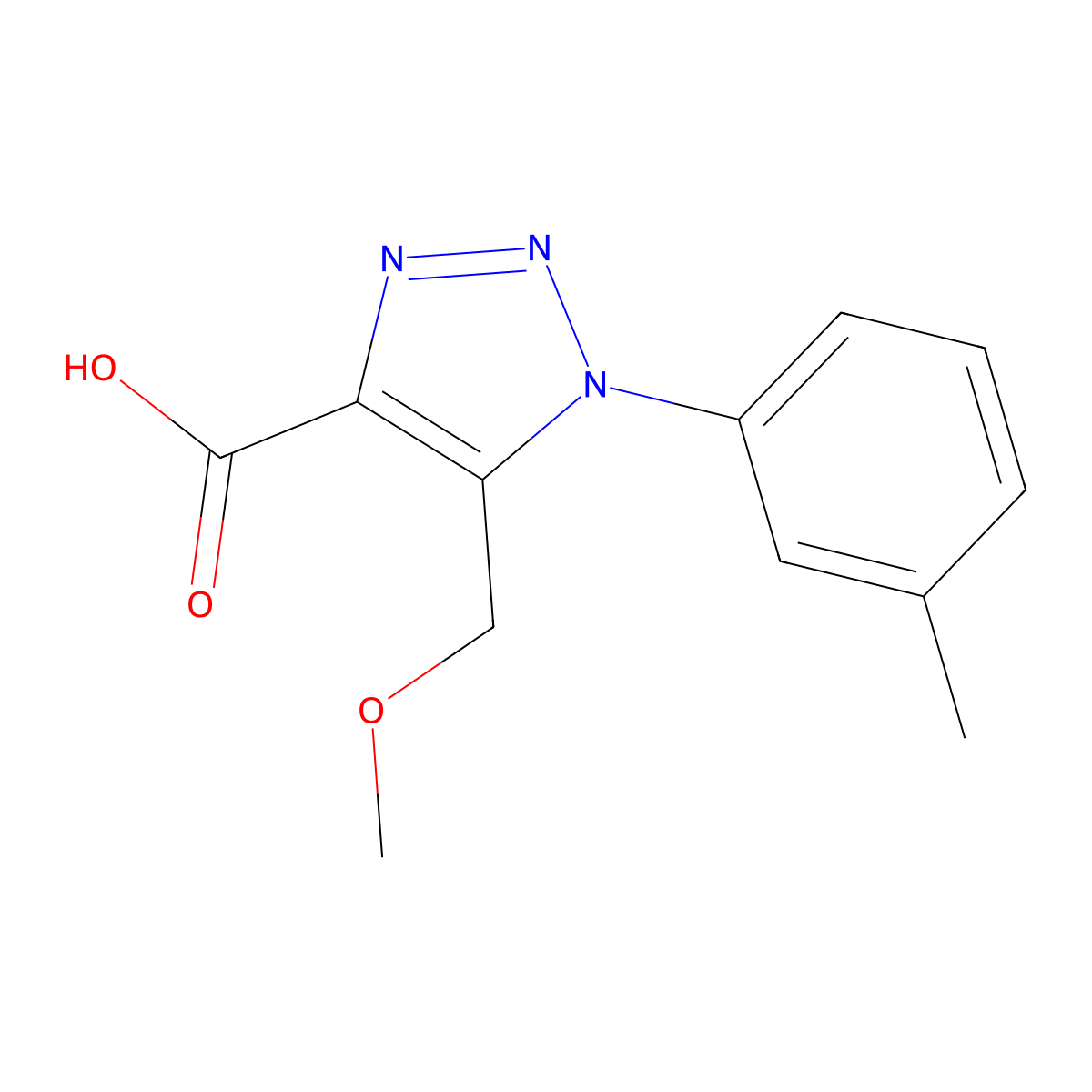 5-(methoxymethyl)-1-(3-methylphenyl)-1H-1,2,3-triazole-4-carboxylic acid molecular structure, CAS 1049120-12-8