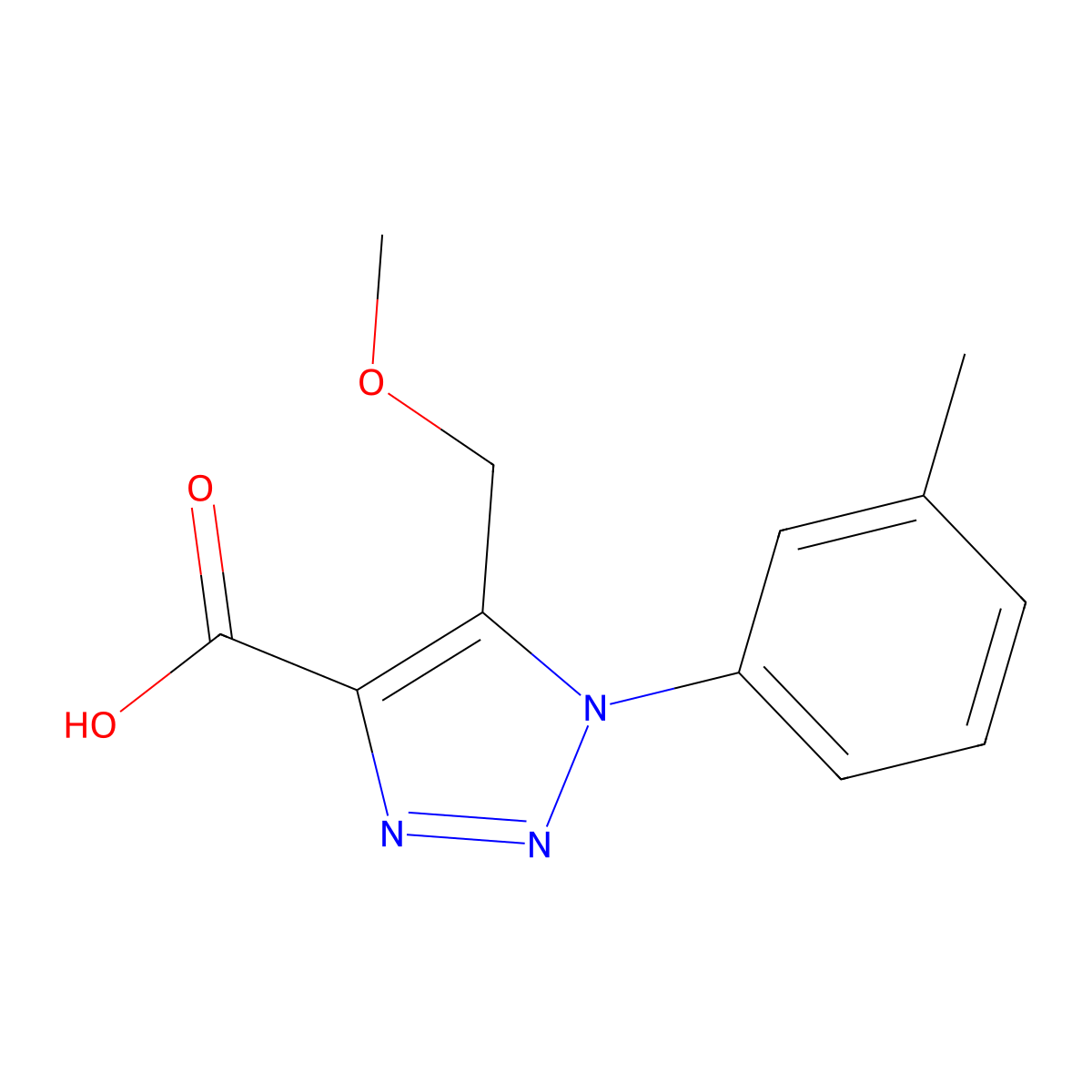 5-(methoxymethyl)-1-(3-methylphenyl)-1H-1,2,3-triazole-4-carboxylic acid molecular structure, CAS 1049120-12-8