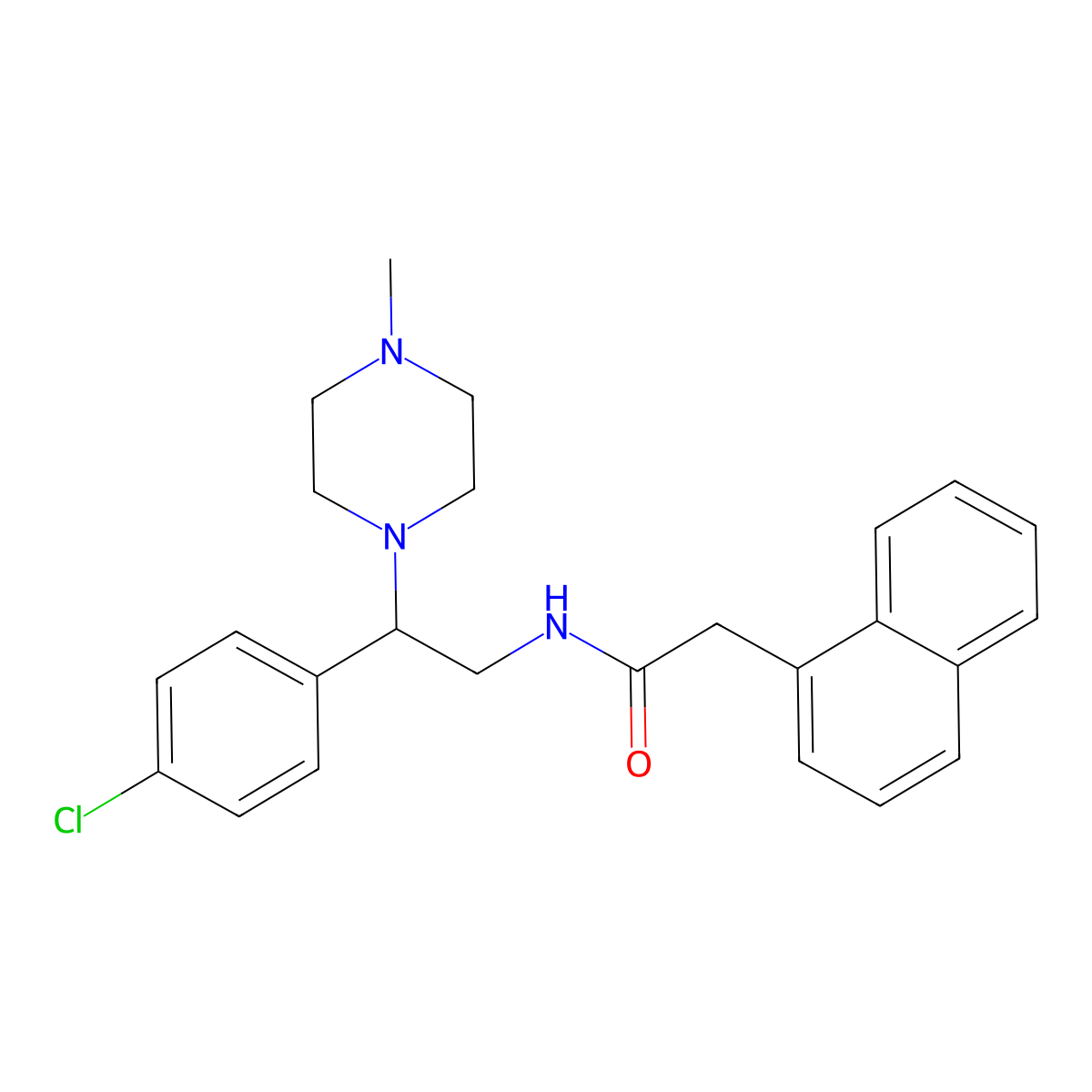 N-[2-(4-chlorophenyl)-2-(4-methylpiperazin-1-yl)ethyl]-2-(naphthalen-1-yl)acetamide molecular structure, CAS 1049120-24-2