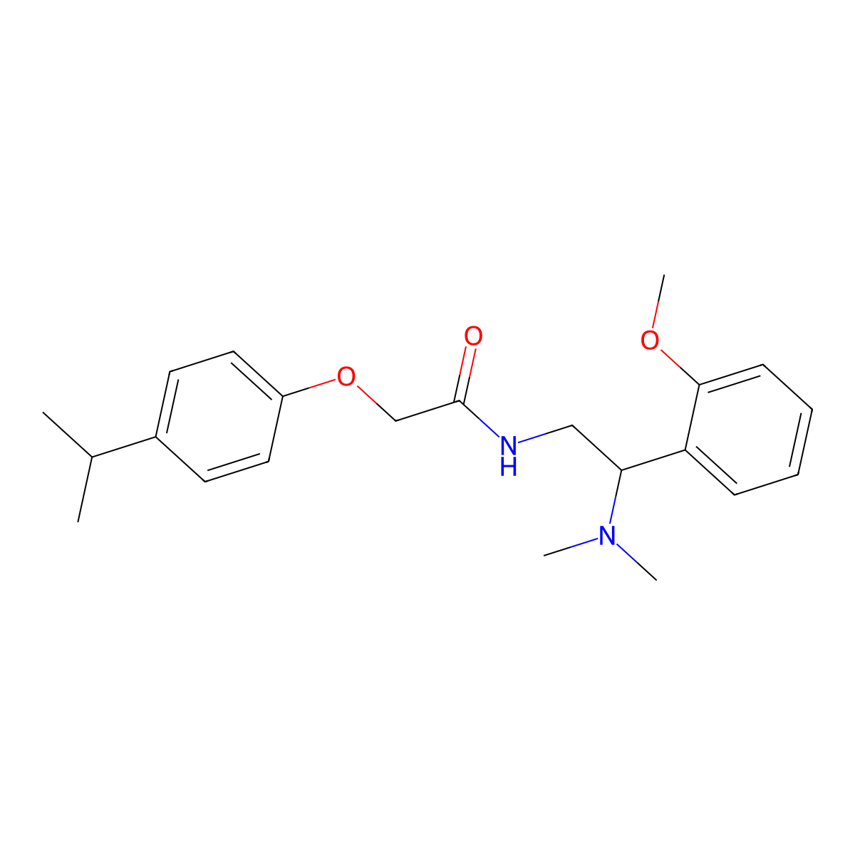 N-[2-(dimethylamino)-2-(2-methoxyphenyl)ethyl]-2-[4-(propan-2-yl)phenoxy]acetamide molecular structure, CAS 1049120-36-6