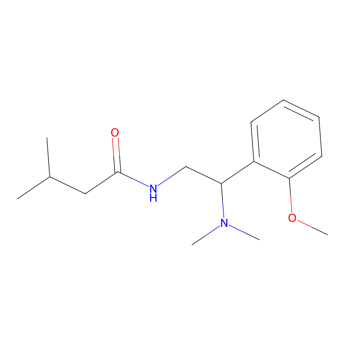 N-[2-(dimethylamino)-2-(2-methoxyphenyl)ethyl]-3-methylbutanamide molecular structure, CAS 1049120-52-6