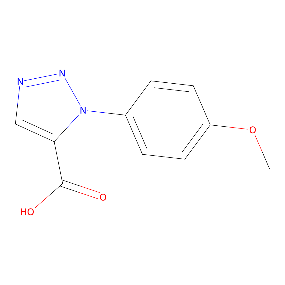 1-(4-methoxyphenyl)-1H-1,2,3-triazole-5-carboxylic acid molecular structure, CAS 1049120-53-7
